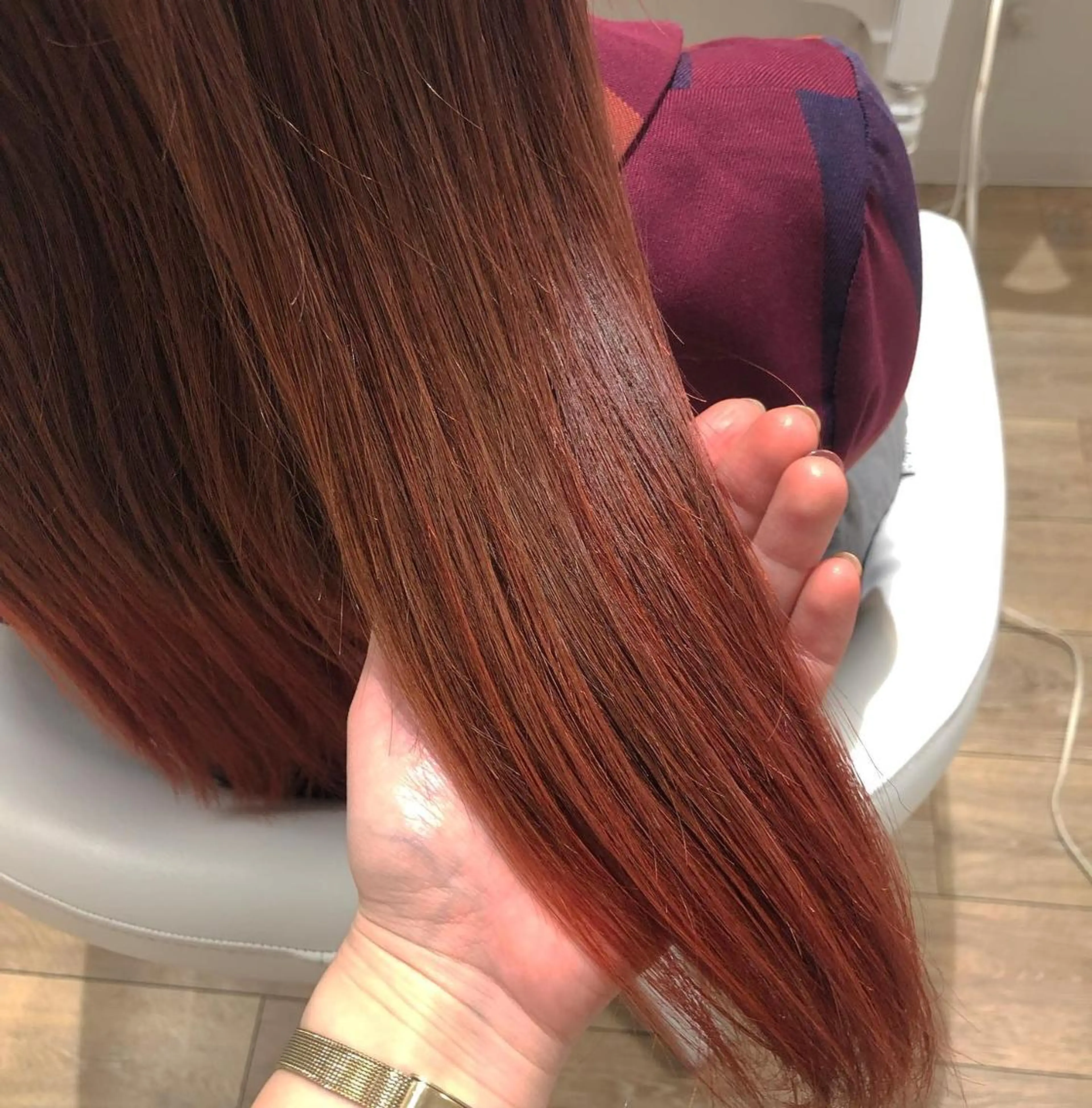 セミロング カラー ヘアアレンジ グラデーションカラー レッドカラー ✨🌿大人可愛い愛さ れhair🌿✨松本のヘアスタイル