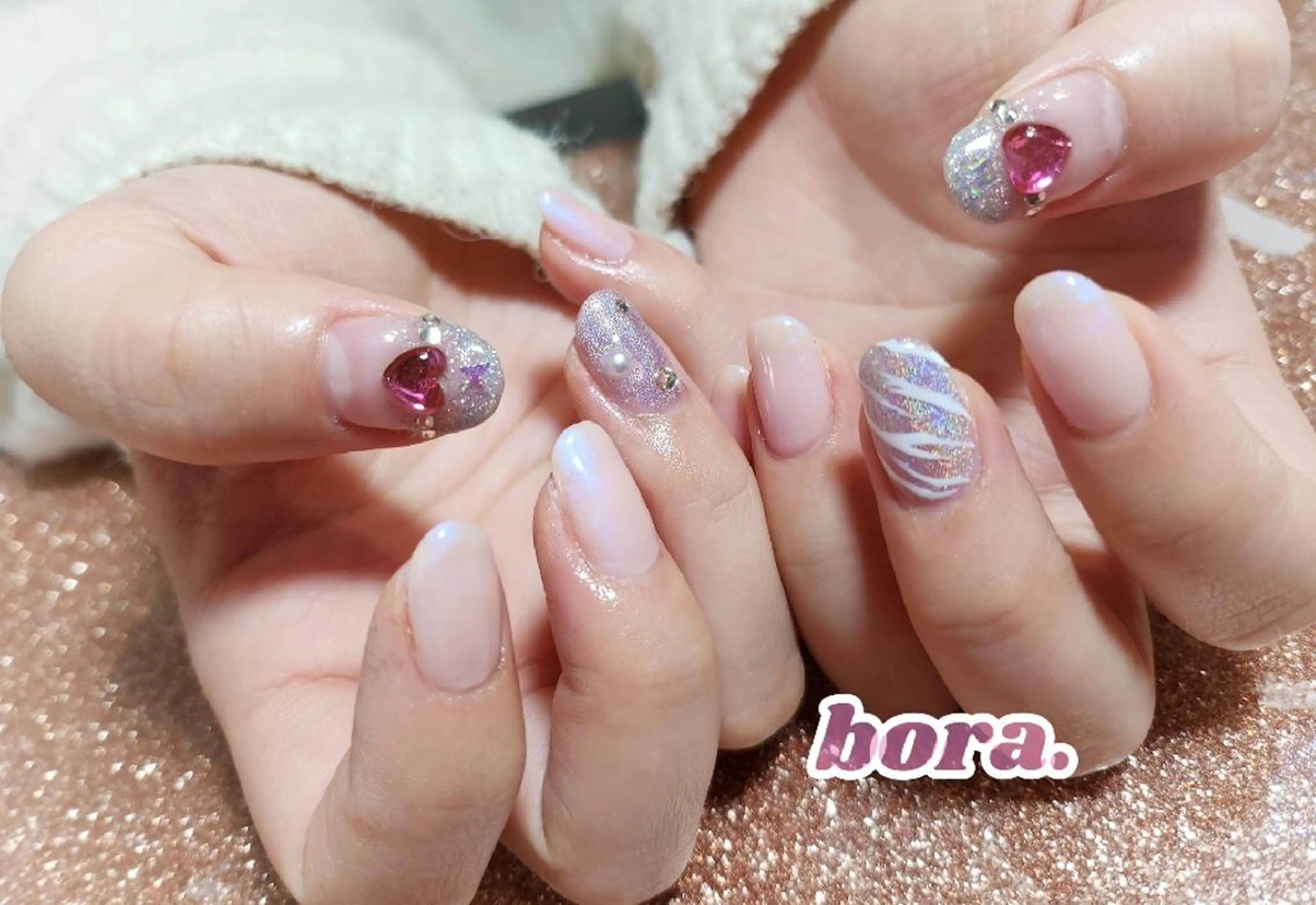 ネイル ハンドネイル 💜bora .のネイルデザイン