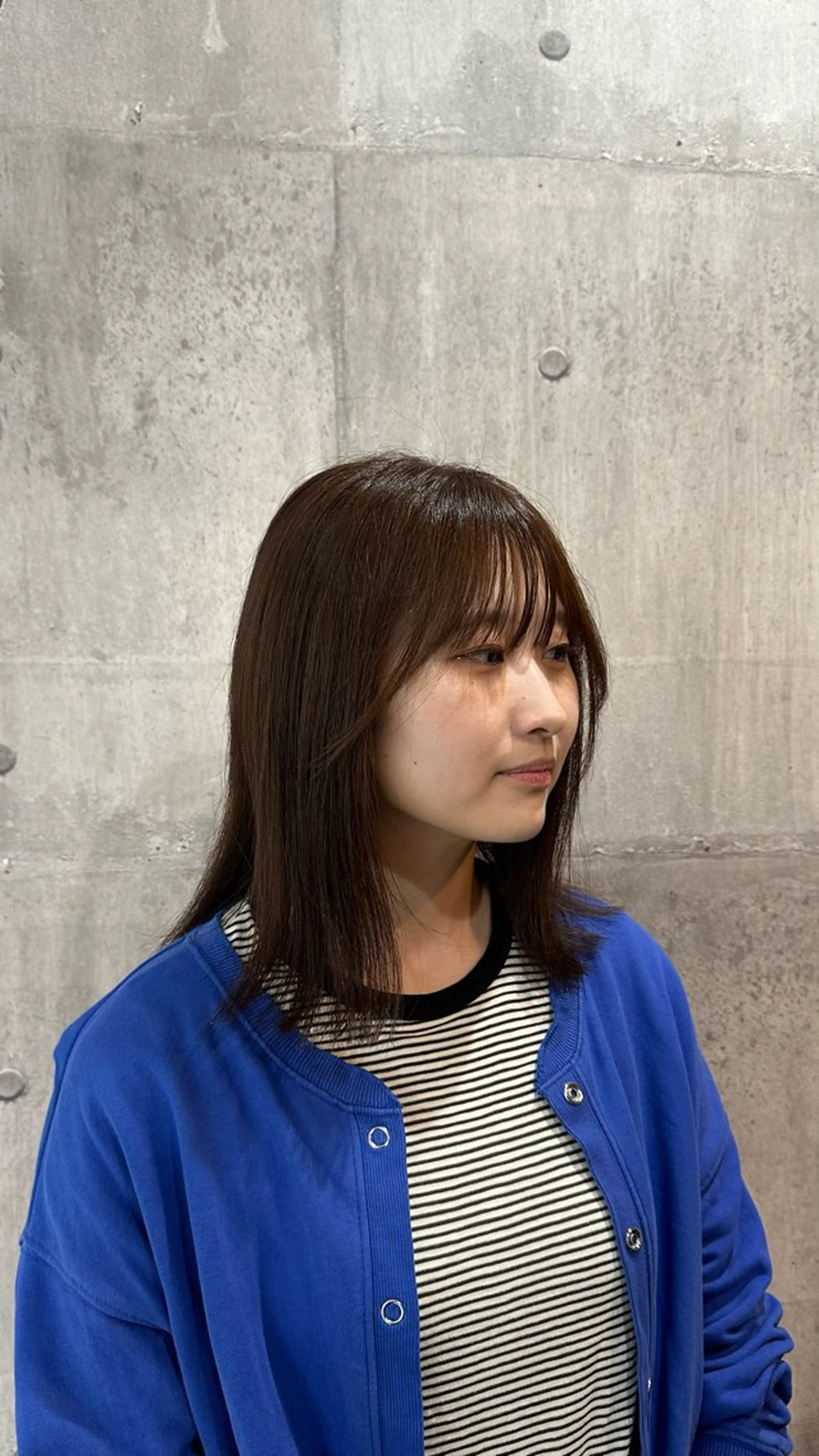 セミロング カラー ベージュカラー ブラウンカラー ブラウンベージュ ヘアカラー enrichミヤモト ヒロヤのヘアスタイル