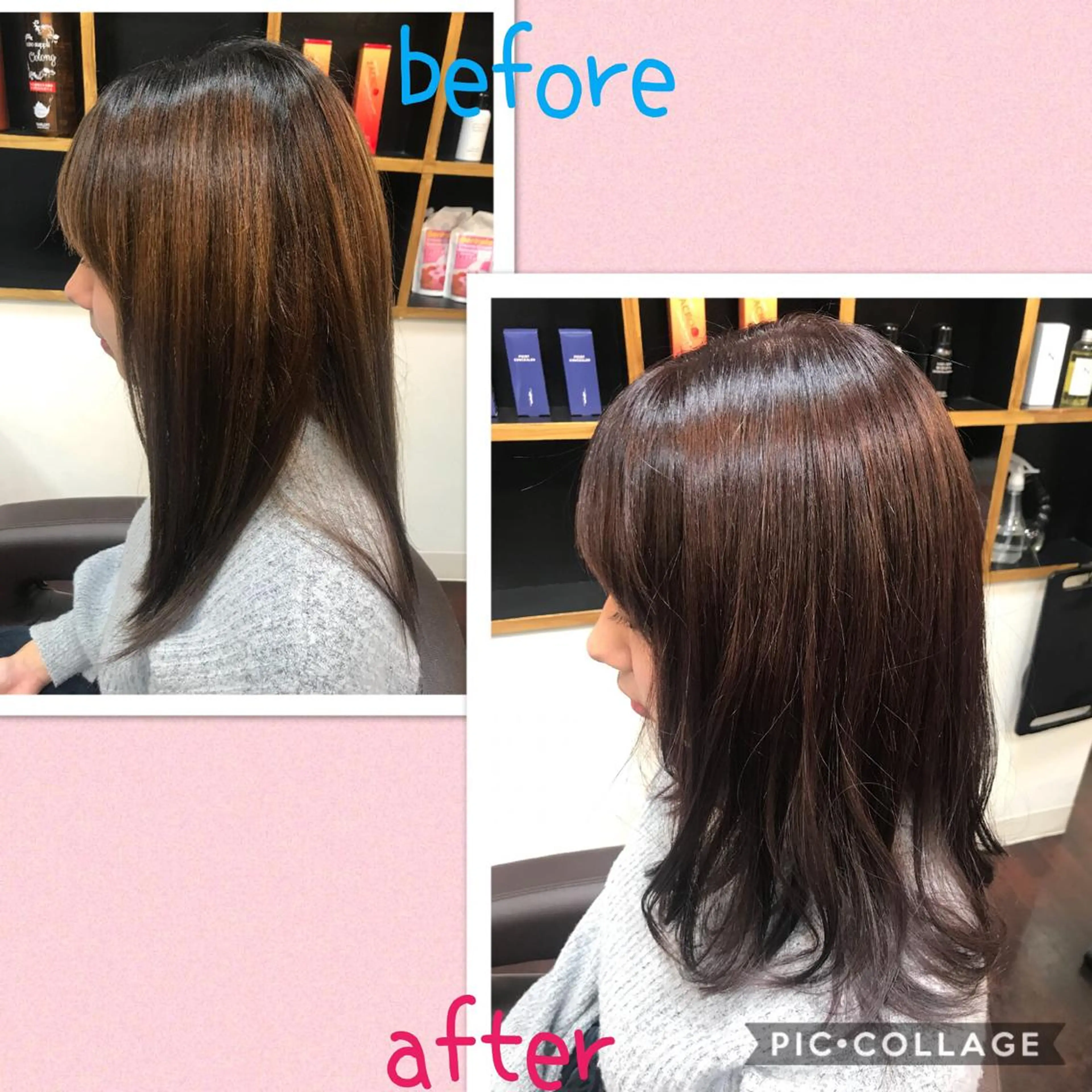 カラー アッシュ ピンクカラー ピンクアッシュ カット ヘアカラー 藤本 麻衣のヘアスタイル