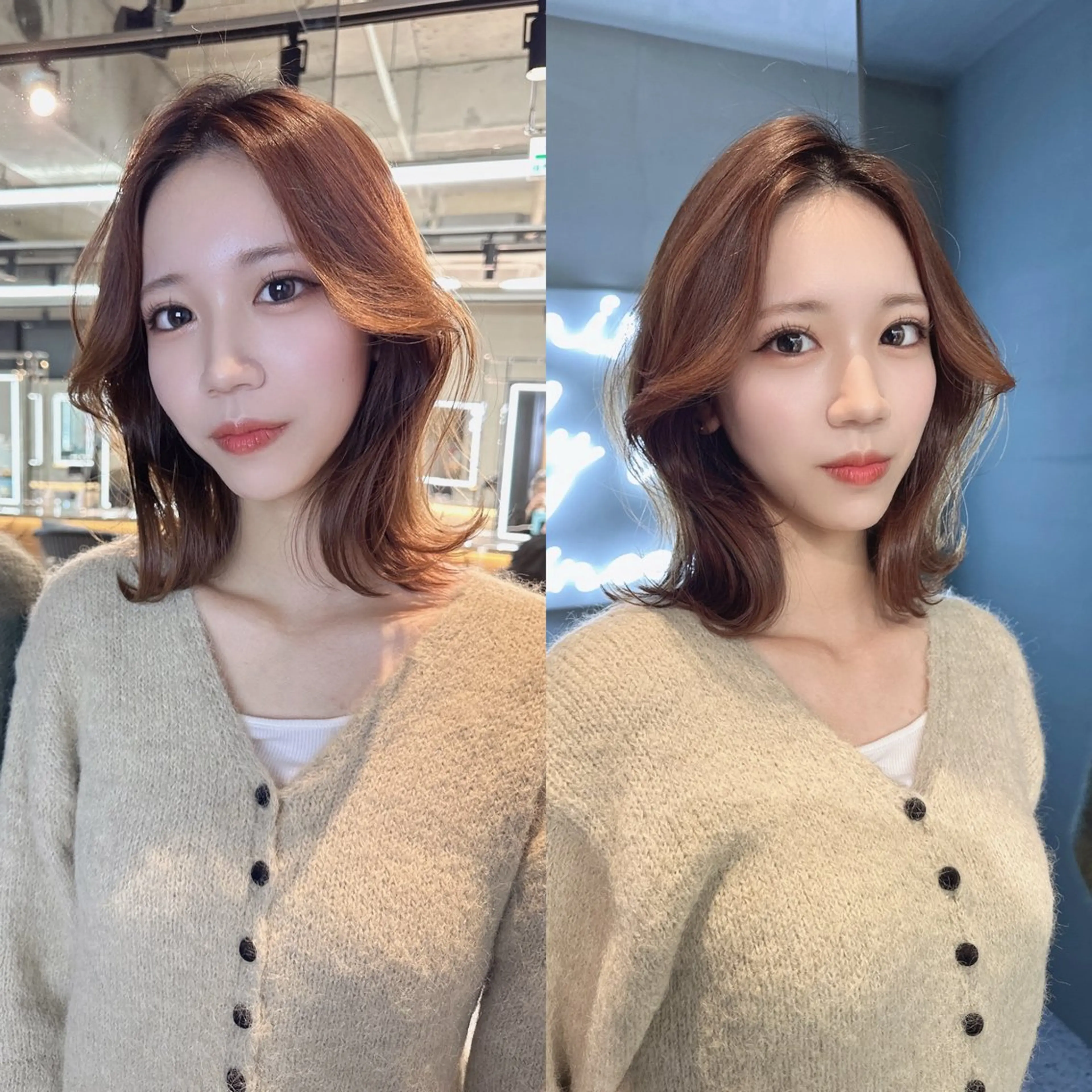 ミディアム カット ヘアカラー 縮毛矯正 トリートメント ✨髪質改善特化✨副 店長椎葉信乃介のヘアスタイル