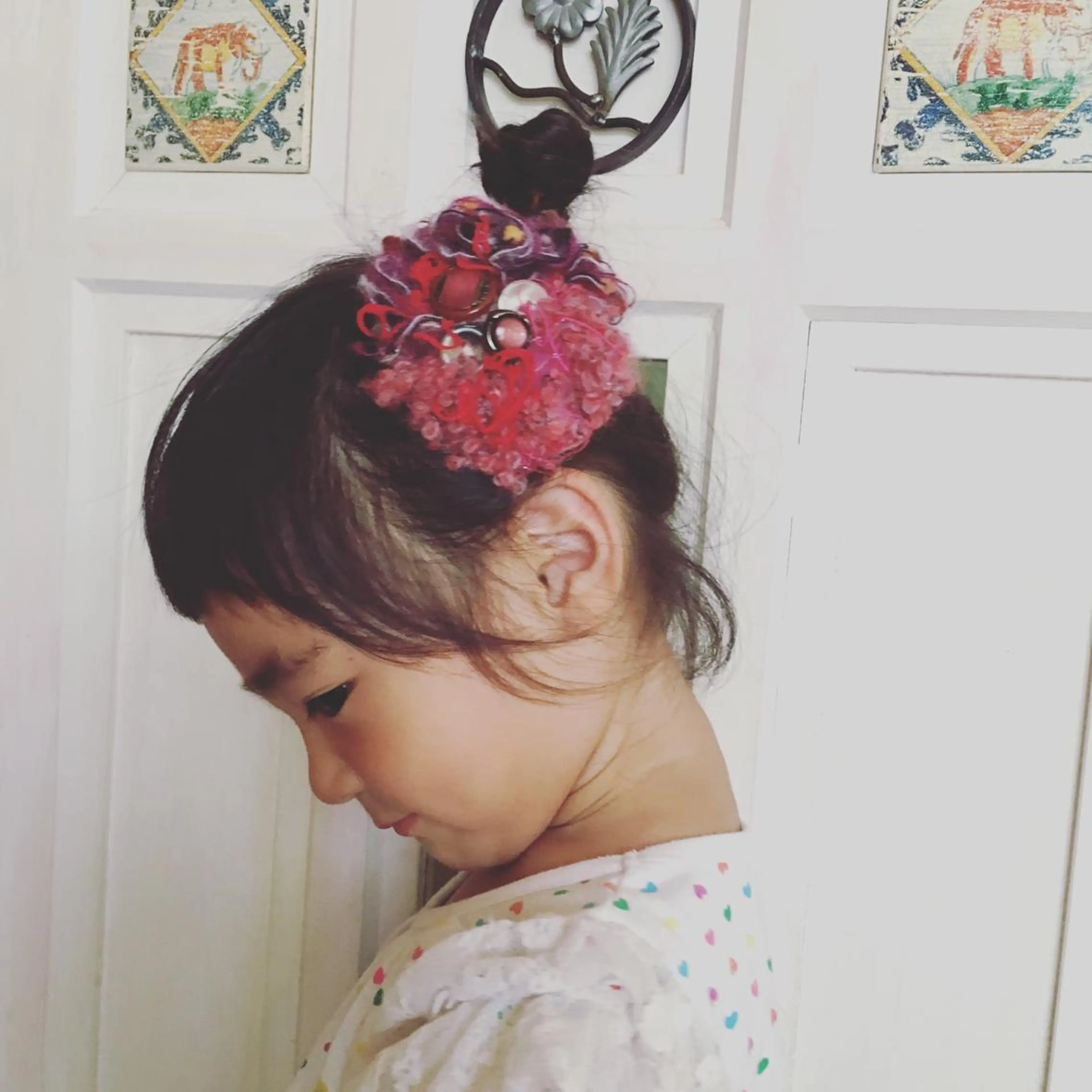 セミロング お団子ヘア ポルタカリーナサロン yukariのヘアスタイル