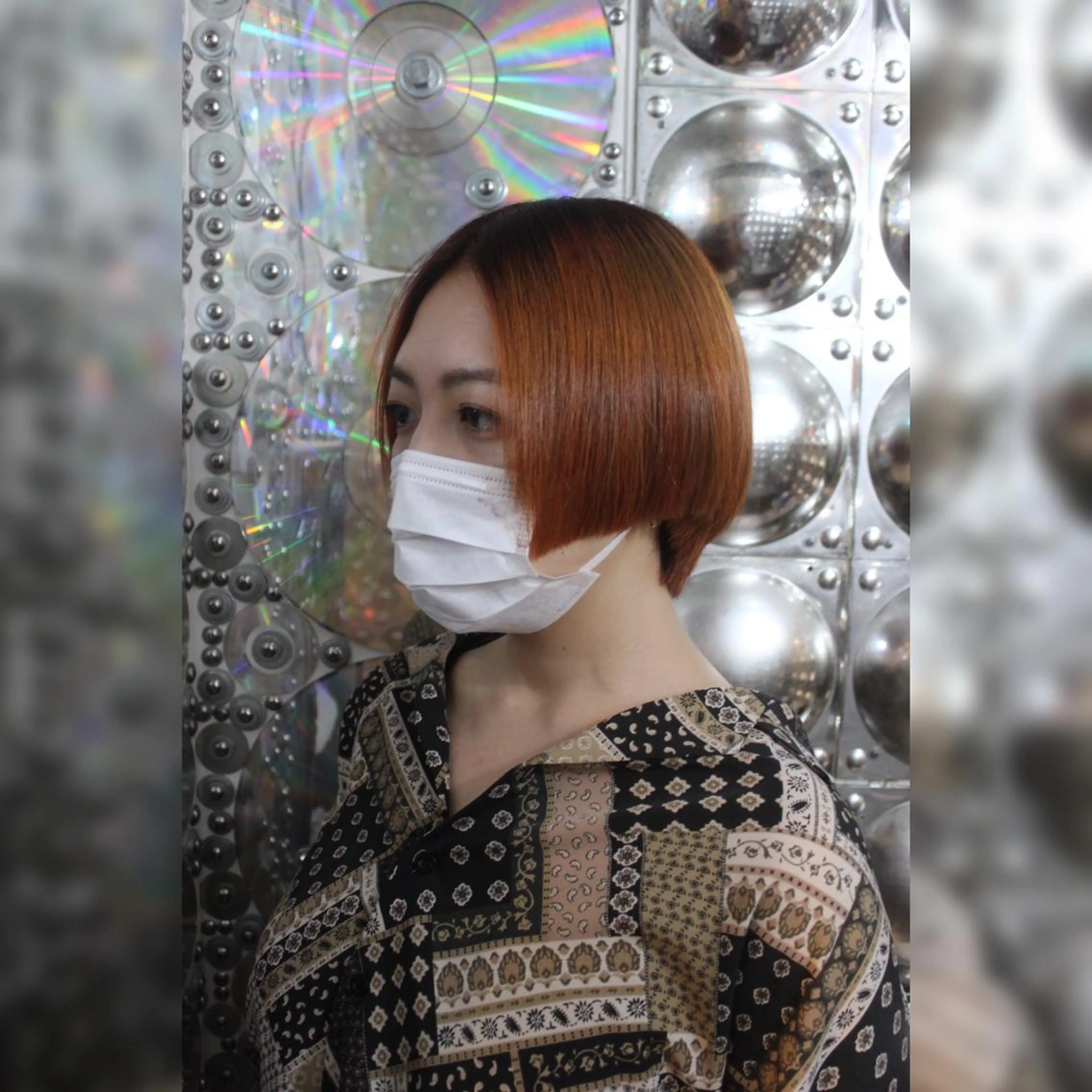 ショート カラー オレンジ ボブ haco+所属・🌈派手髪エクステ ブレイズ🌈ひろとのヘアスタイル