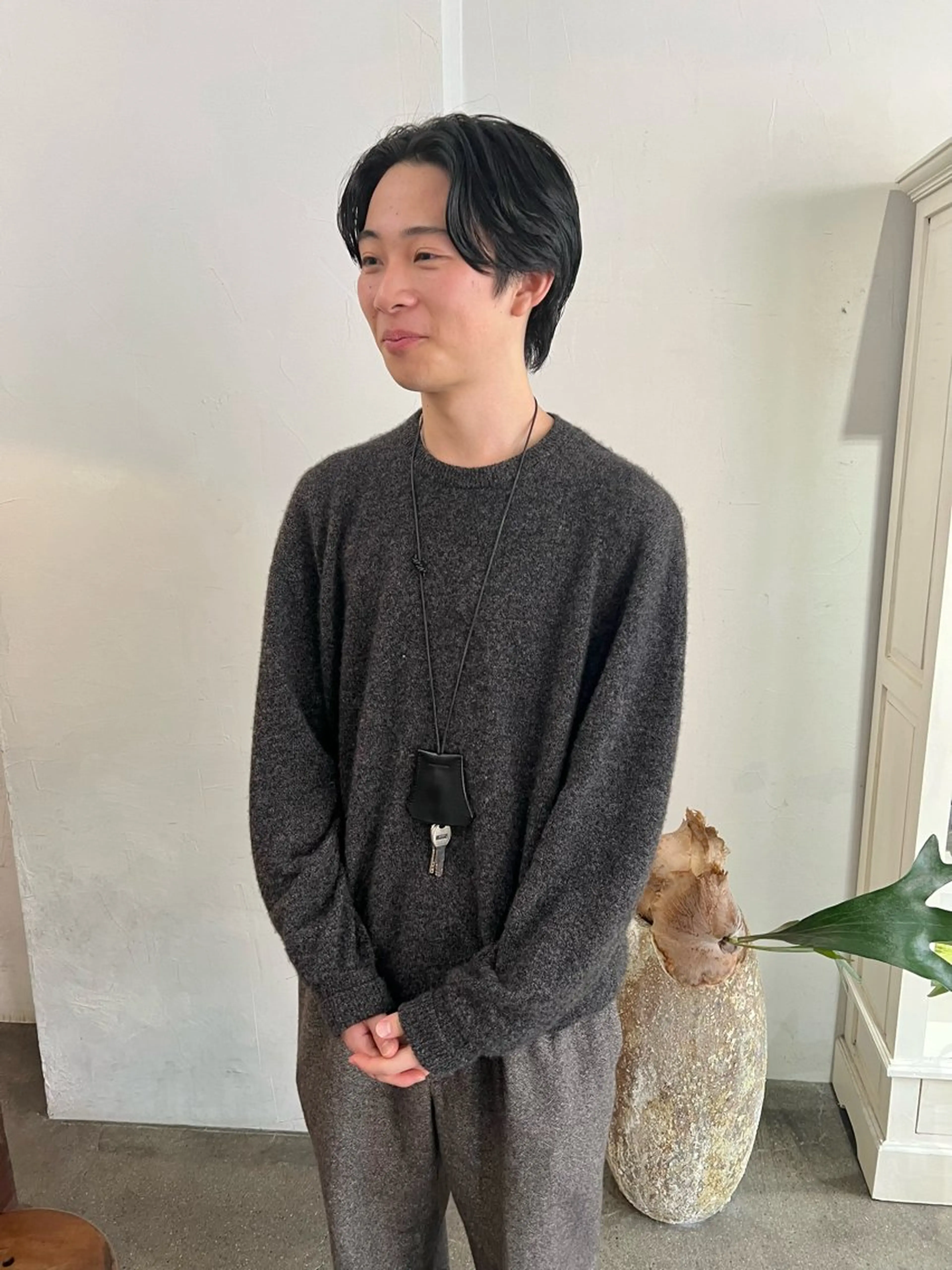 パーマ メンズ センターパート メンズパーマ ニュアンスパーマ カット パーマ 千葉 郁也のヘアスタイル