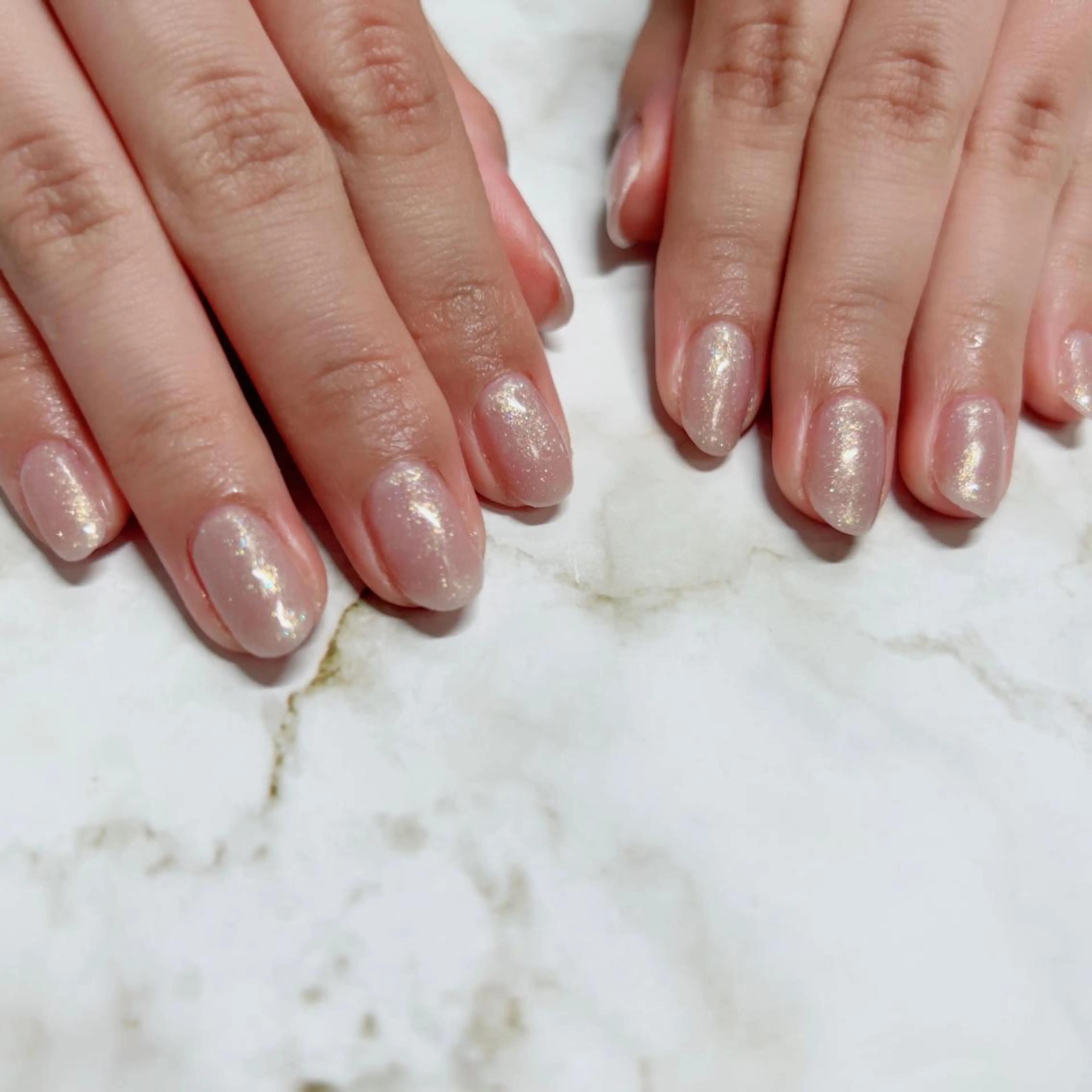 ネイル キラキラネイル ピンク ハンドネイル Mogu nail 二子玉川のネイルデザイン