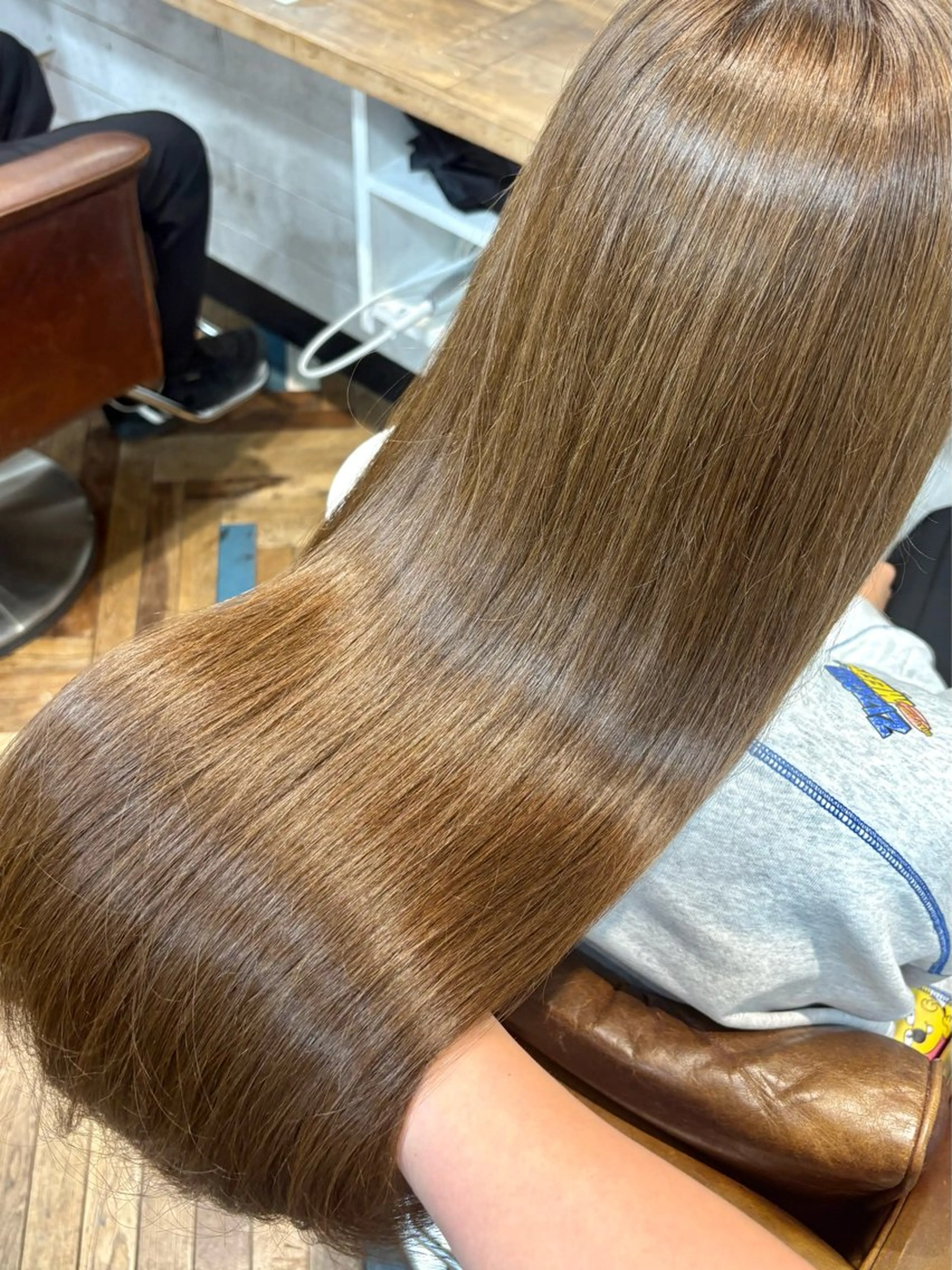 ロング カラー パーマ カット ヘアカラー レイヤー/透明感/ ブリーチなし/わかなのヘアスタイル