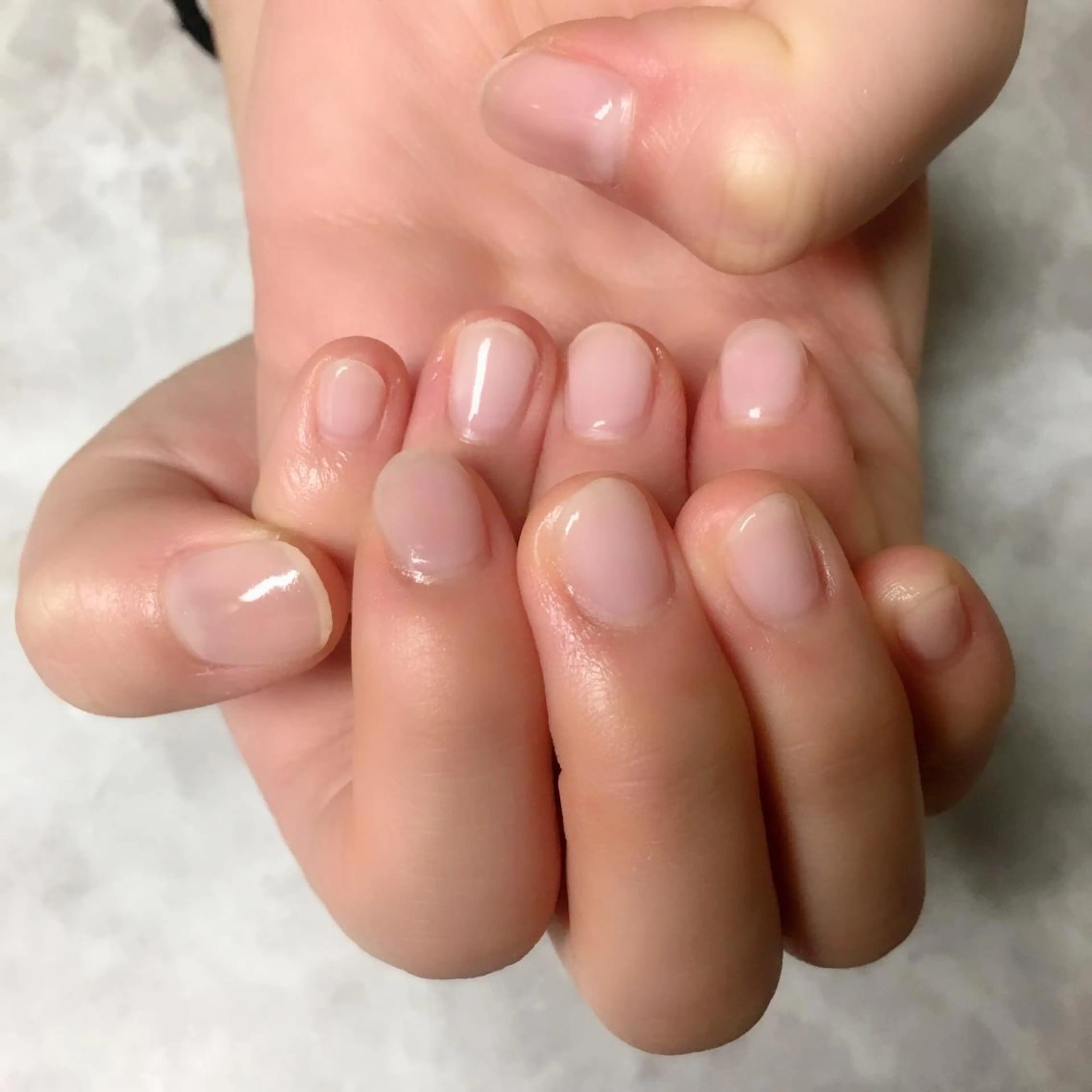 ネイル クリアネイル ワンカラーネイル ピンク 自爪育成/深爪矯正 mikiのネイルデザイン