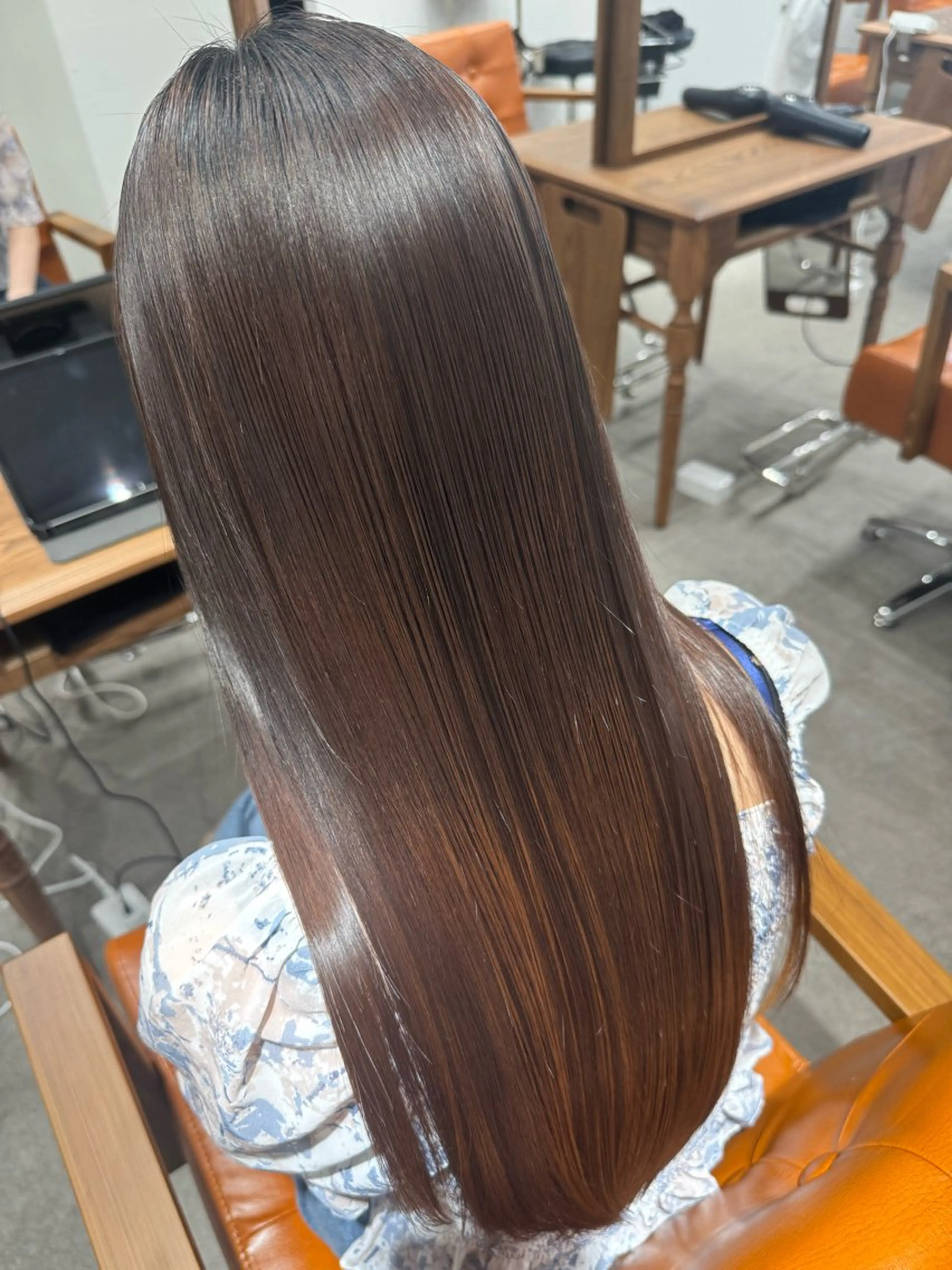 ロング カット 縮毛矯正 トリートメント 髪質改善縮毛✨ 泉谷彪芽のヘアスタイル