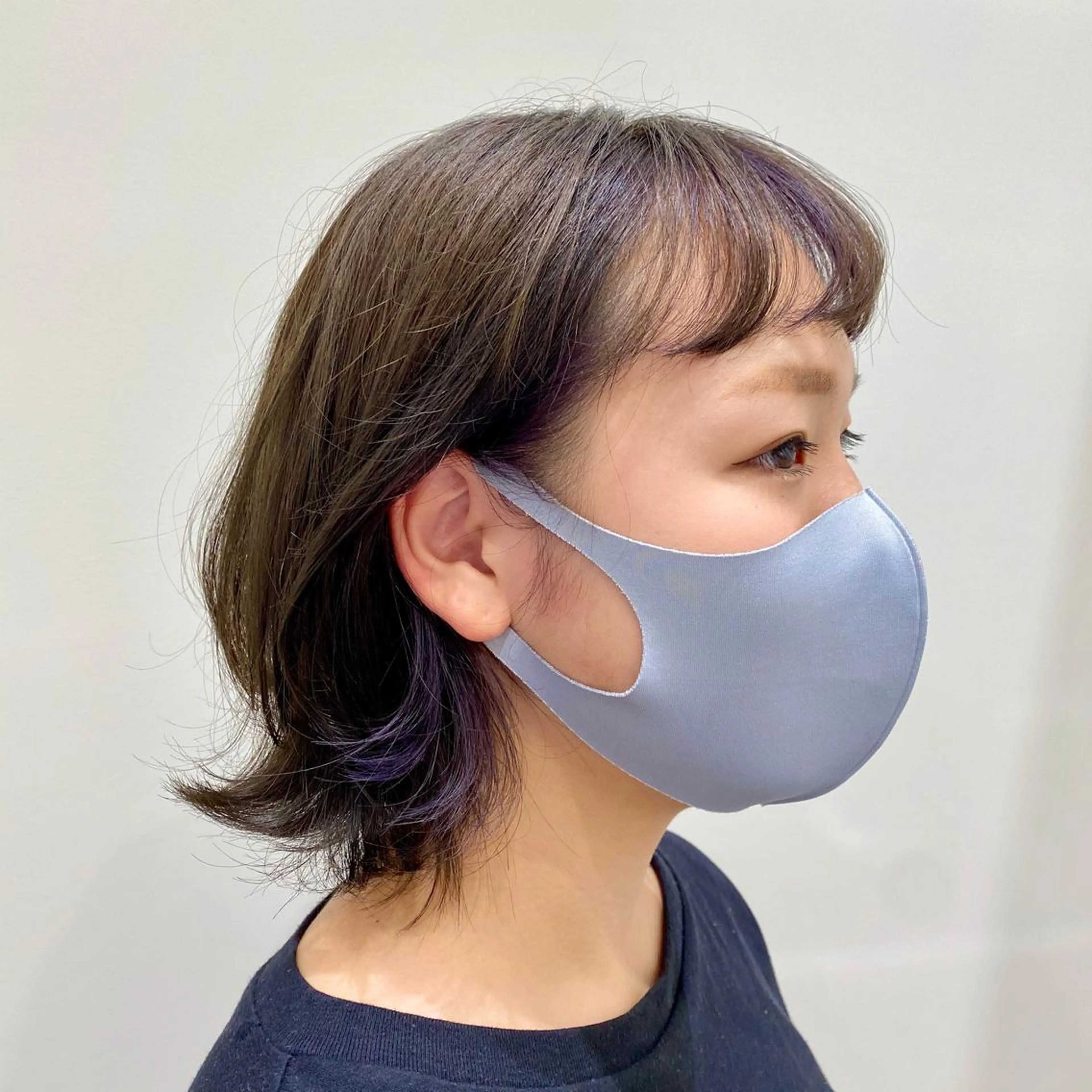 ミディアム カラー イヤリングカラー グレージュ オタク美容師💟 チバコナツのヘアスタイル