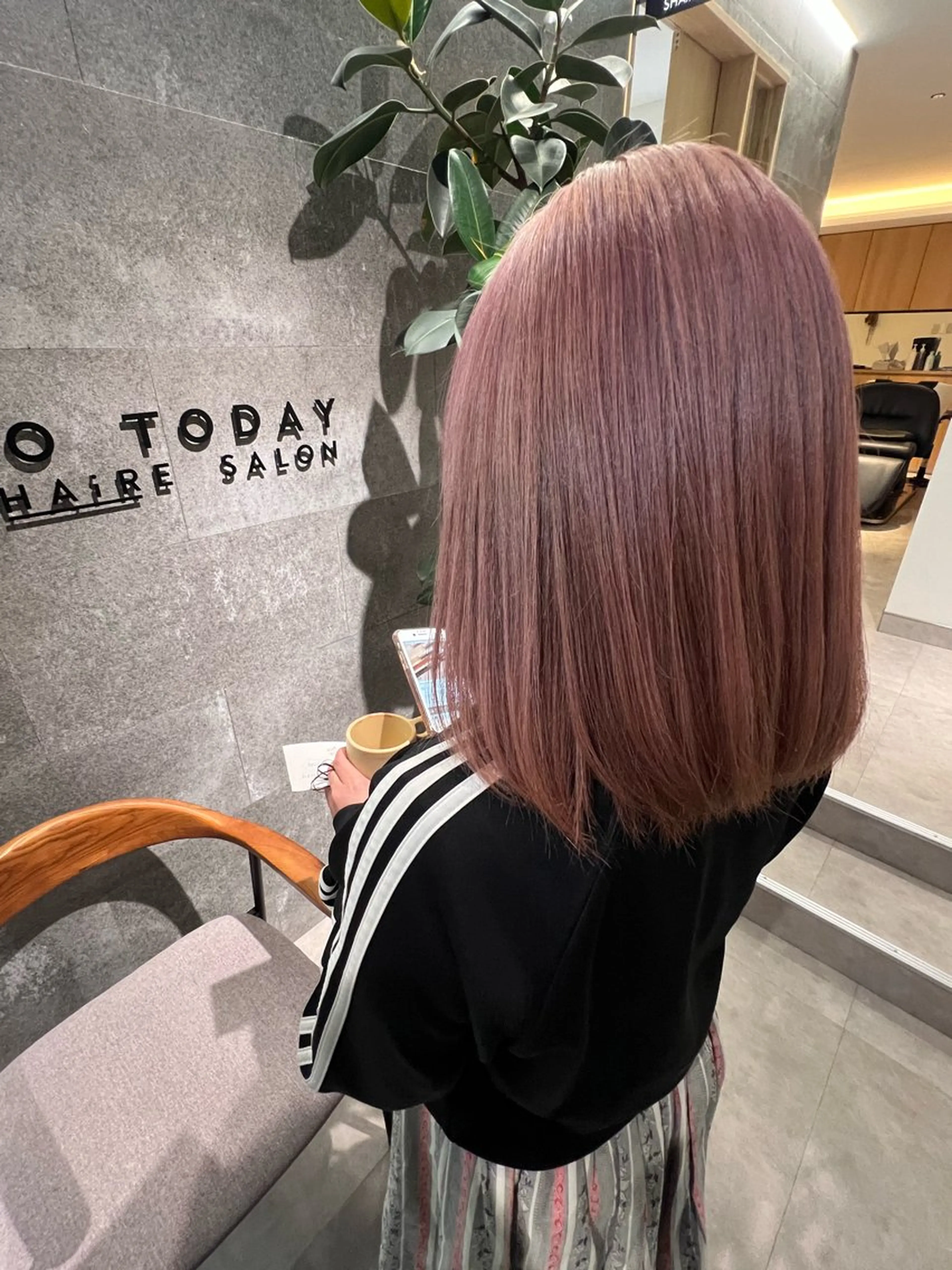 ミディアム カラー ダブルカラー ピンクカラー 髪質改善ミルクティー SATSUKI🌼.のヘアスタイル