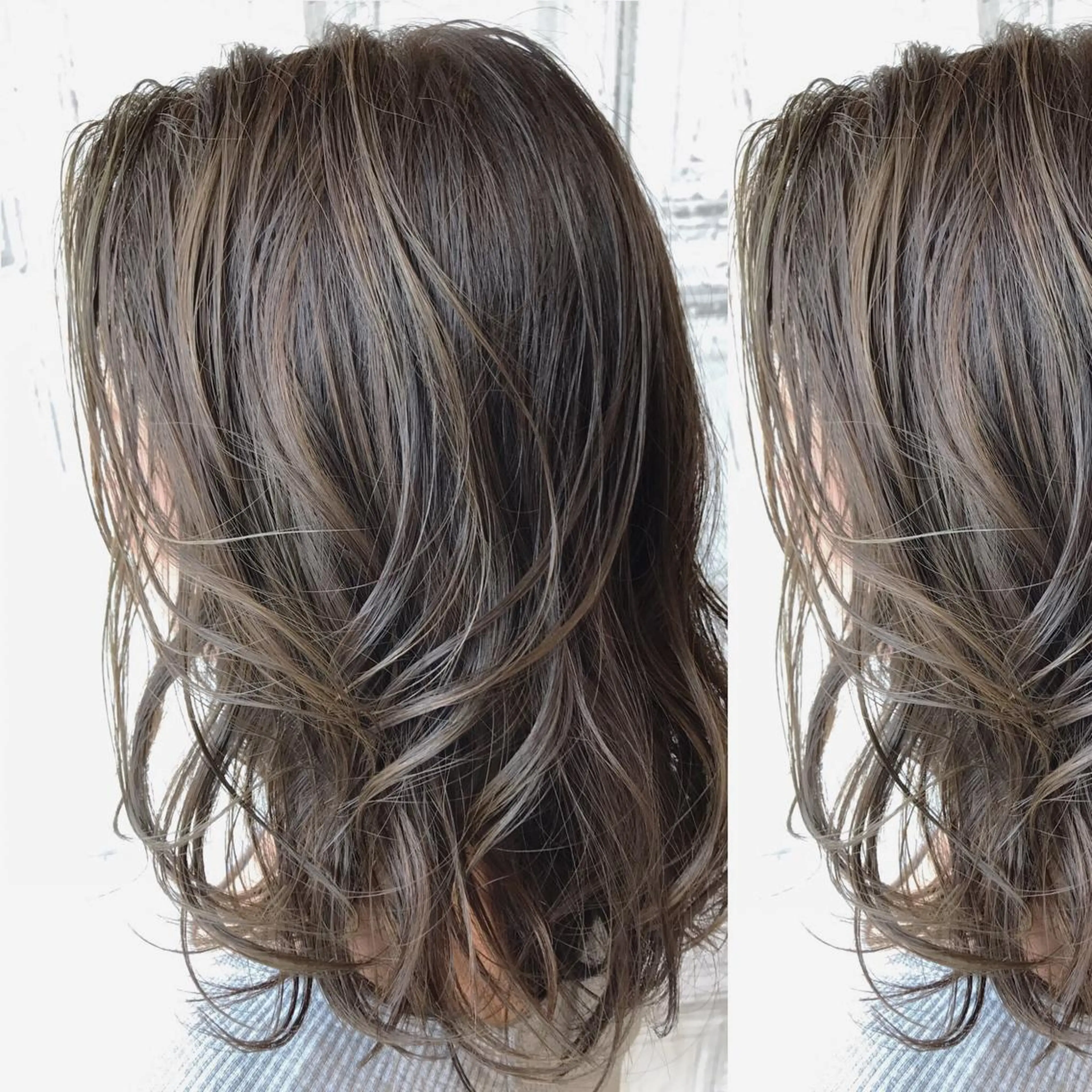 ミディアム カラー 透明感カラー グレージュ ハイライトカラー ハイトーンカラー ハイライト 日比 貴大/ minim hairのヘアスタイル