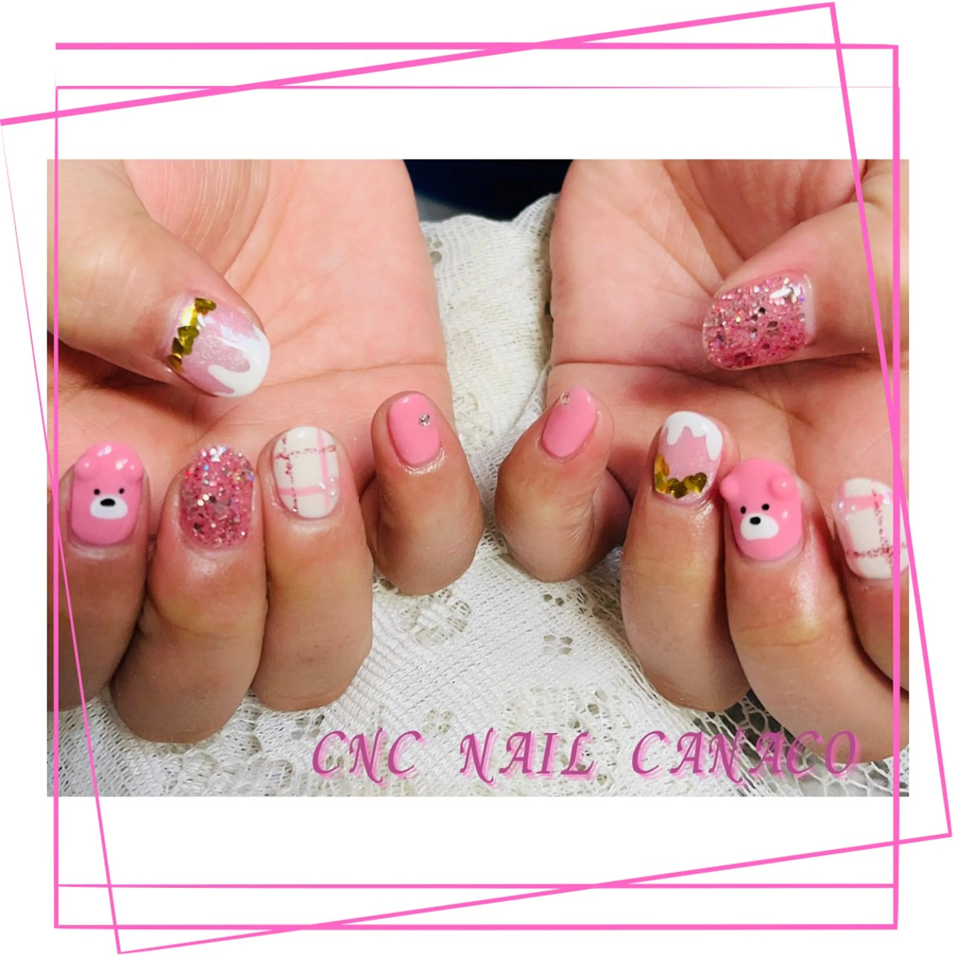 ネイル アートネイル 持ち込み ぷっくりネイル バレンタイン ハンドネイル ハンドケア Felice所属・ベテランネイル cnc  nailのネイルデザイン