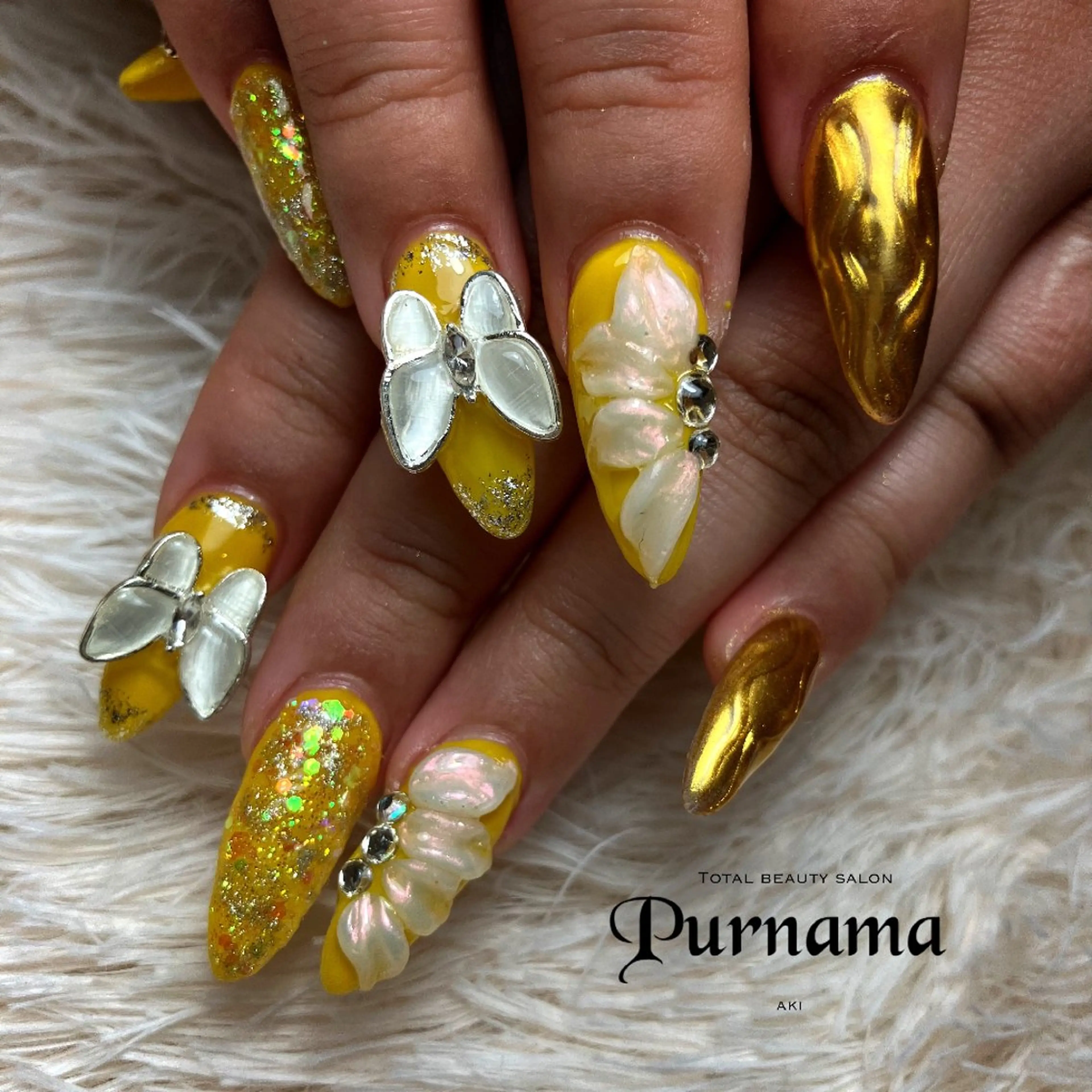 ネイル ハンドネイル Purnama(ﾌﾟﾙﾅﾓ)所属・Purnama あきのネイルデザイン