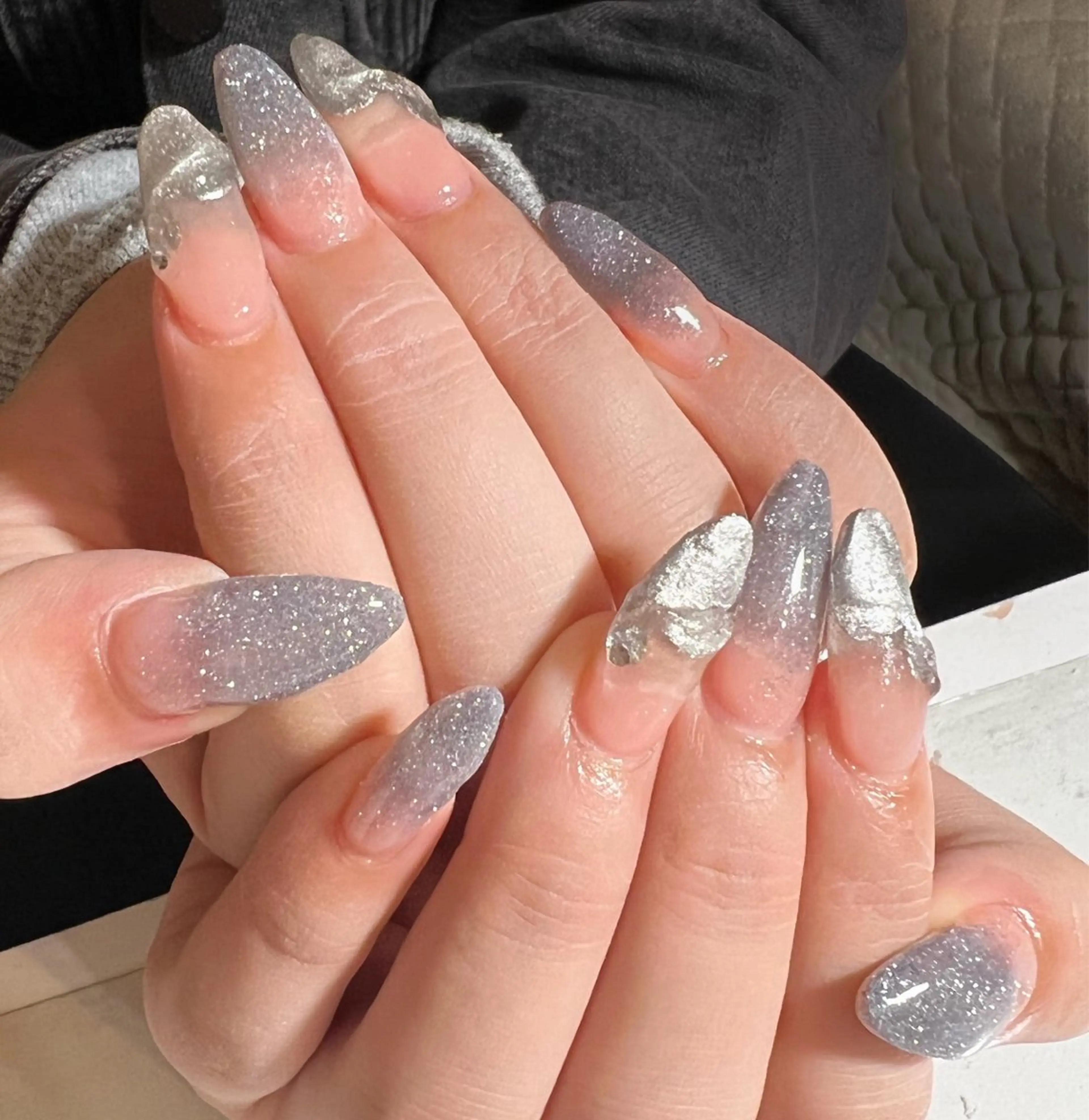 ネイル シルバー ハンドネイル private salon mieのネイルデザイン