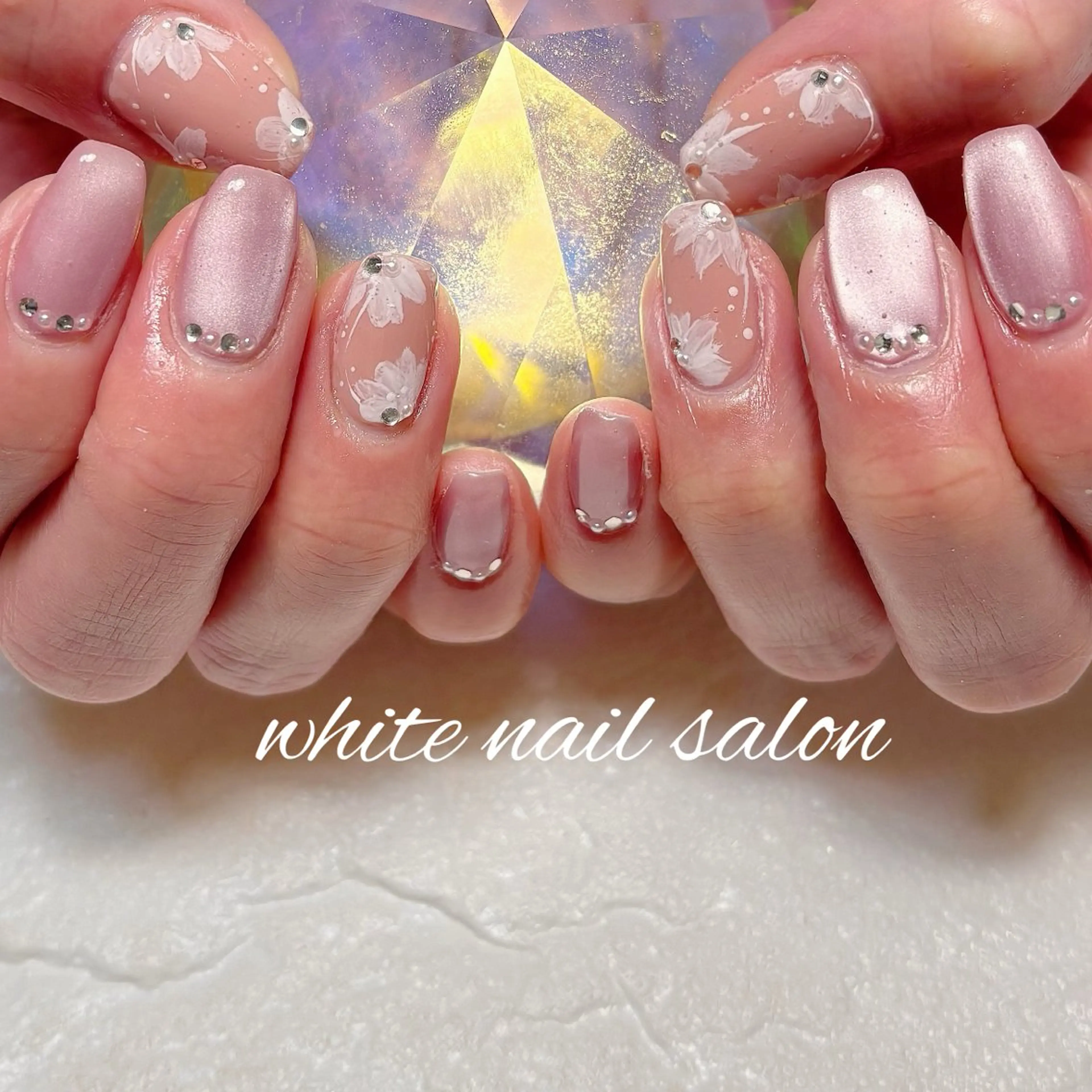 ネイル フットネイル ラメ(グリッター) ハンドネイル white nail salonのネイルデザイン