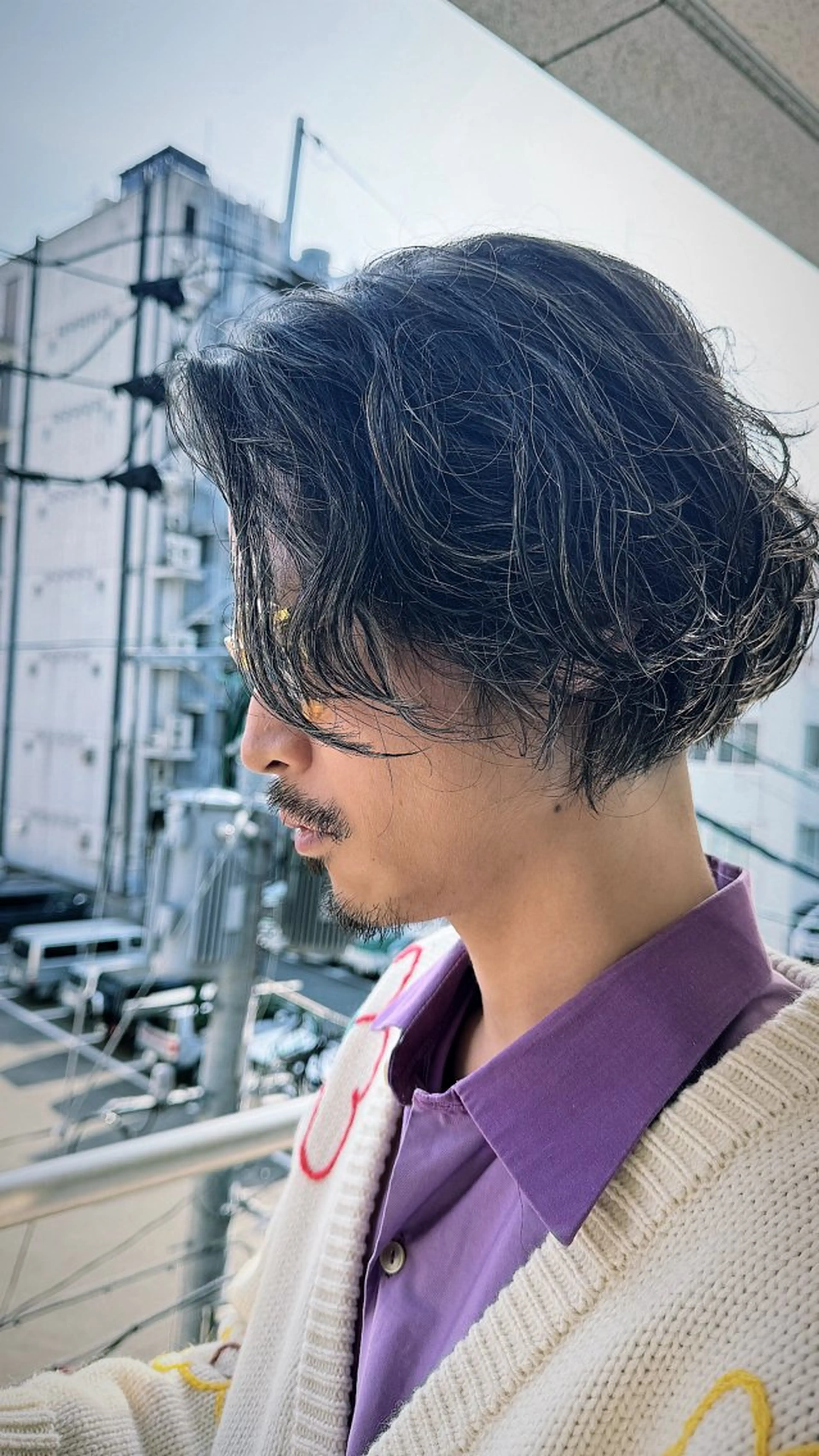 セミロング カラー ハイライトカラー ハイライト 椎葉 祐也のヘアスタイル