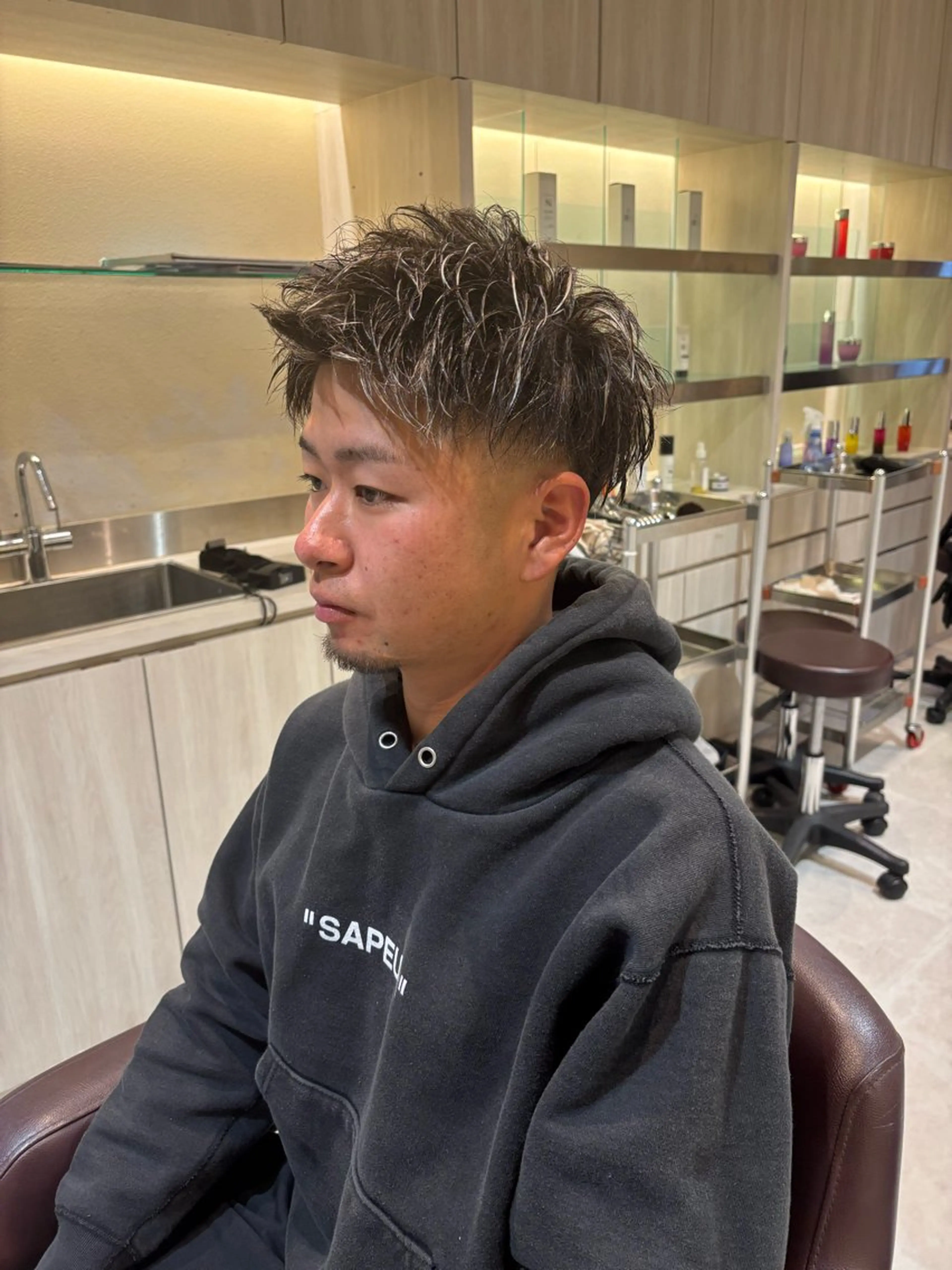 ショート カラー パーマ メンズ メンズメッシュ メッシュ hairdressing salon　mulum所属・代表Masa 久屋大通駅30秒のヘアスタイル