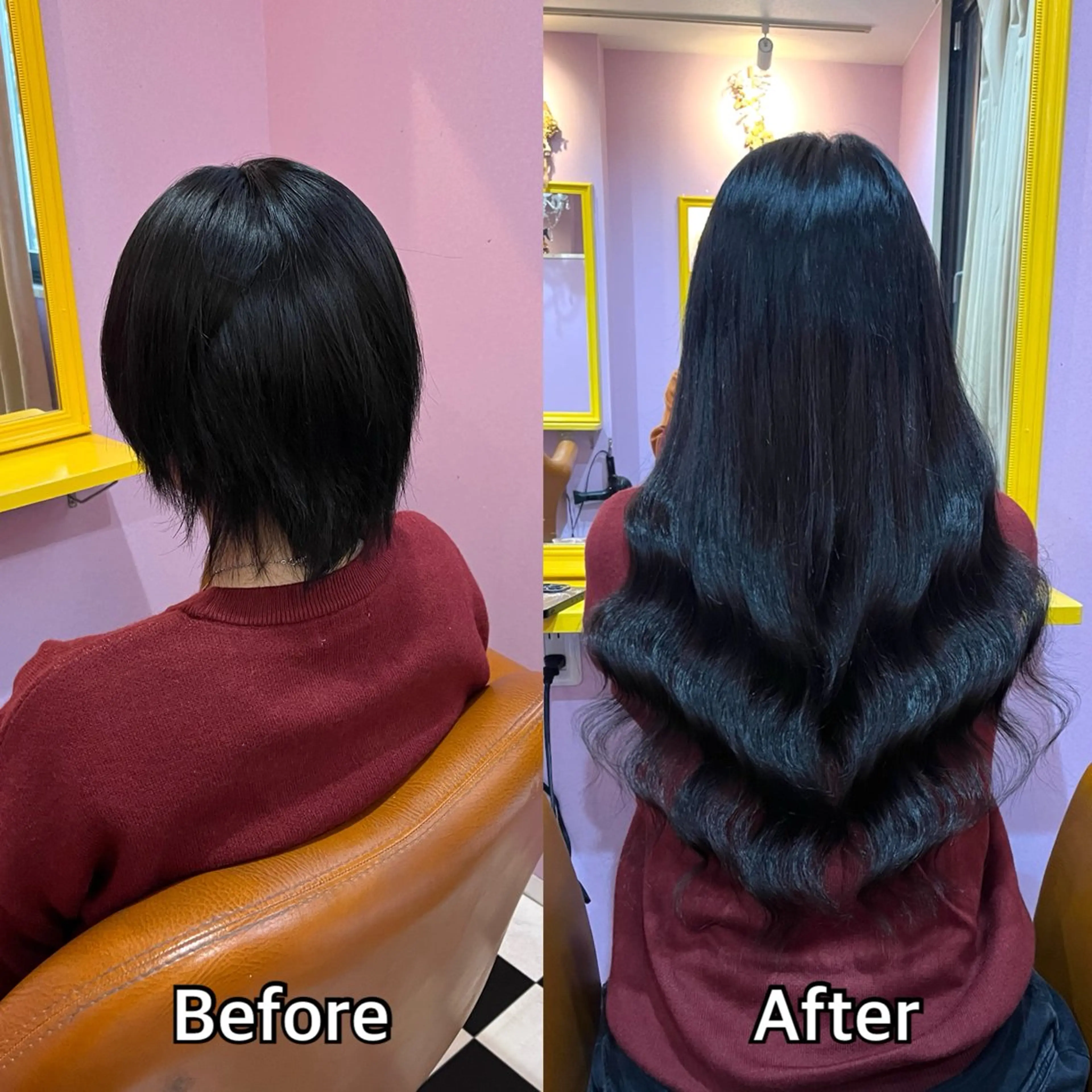 ロング シール+ちび編み込み エクステ梅田🐨のヘアスタイル