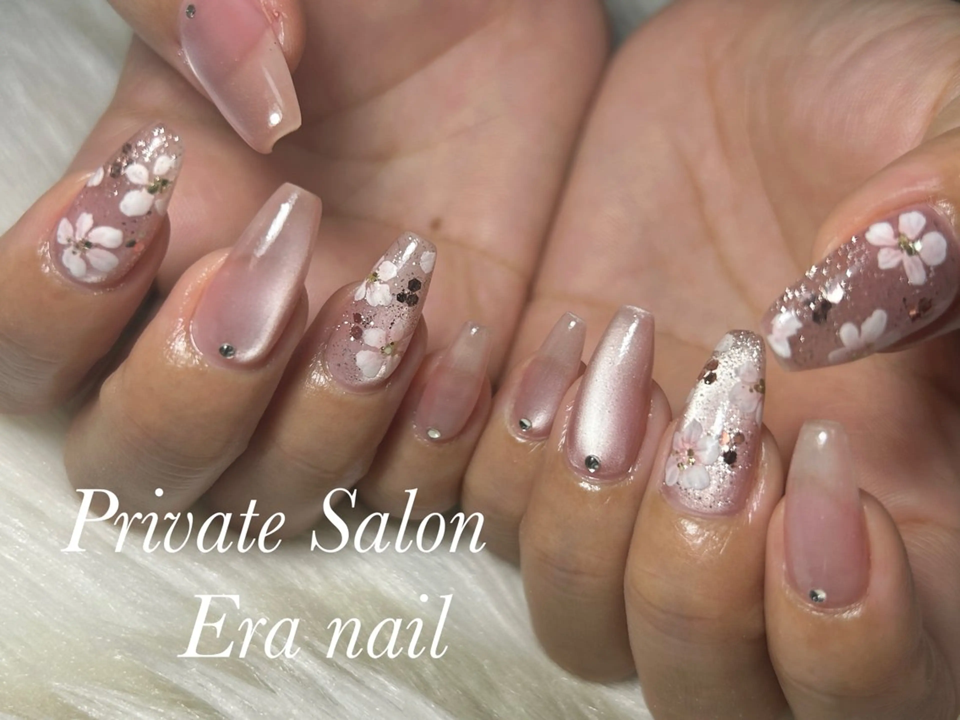 ネイル 桜ネイル ハンドネイル Era nailのネイルデザイン