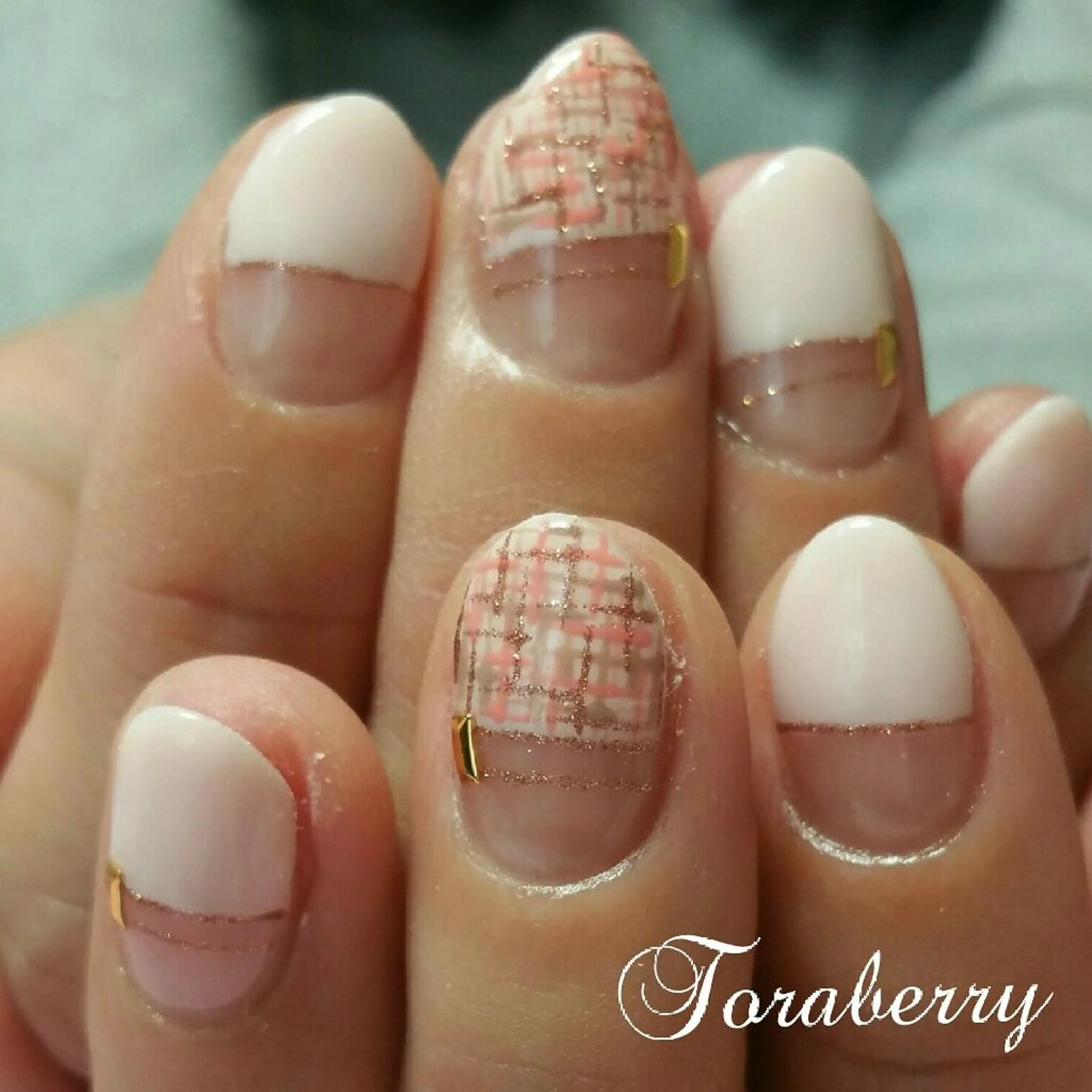 ネイル ツイードネイル ハンドネイル ネイリスト なつみのネイルデザイン