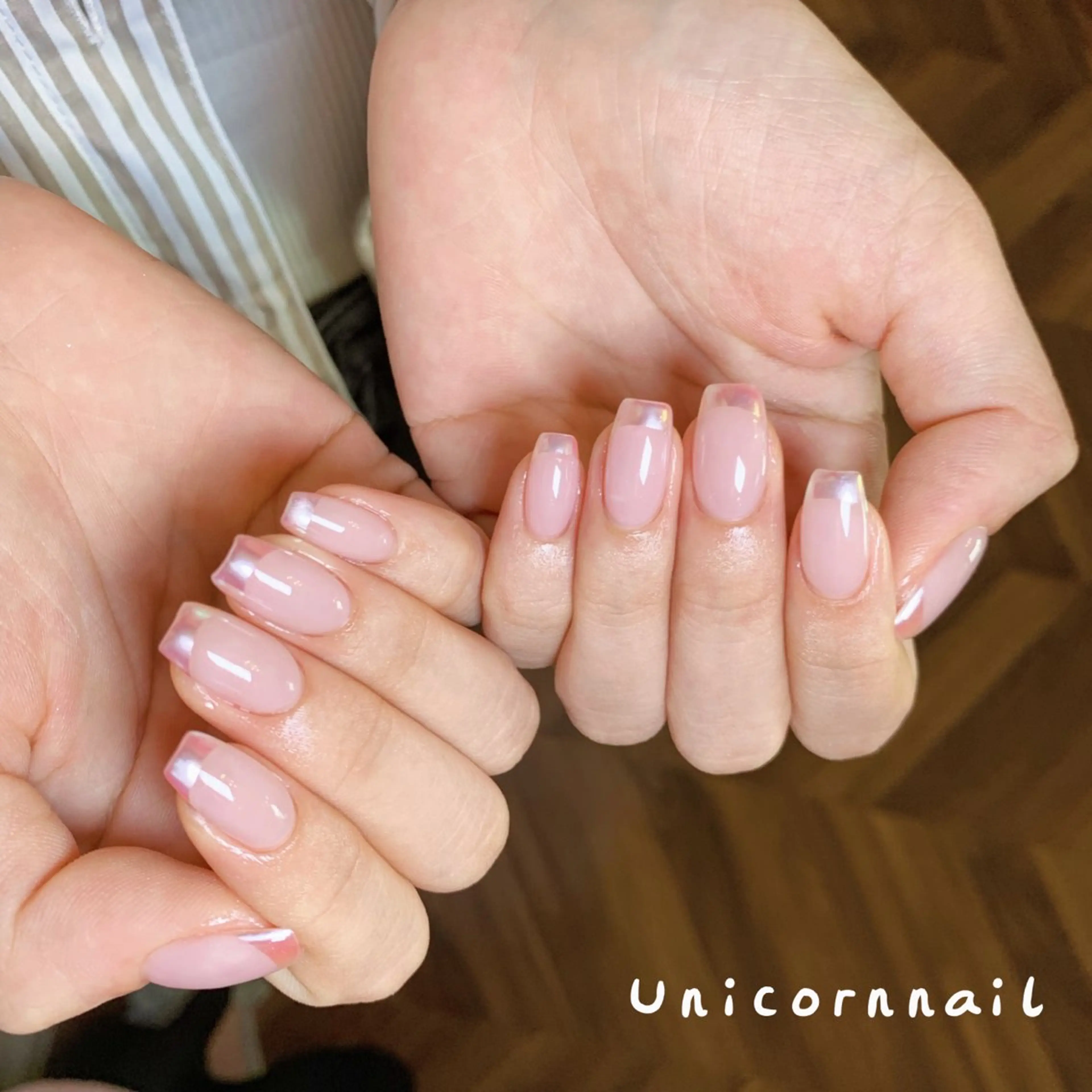 ネイル フレンチネイル ミラーネイル UnicornNail所属・Unicorn Nail 矢場町店のネイルデザイン