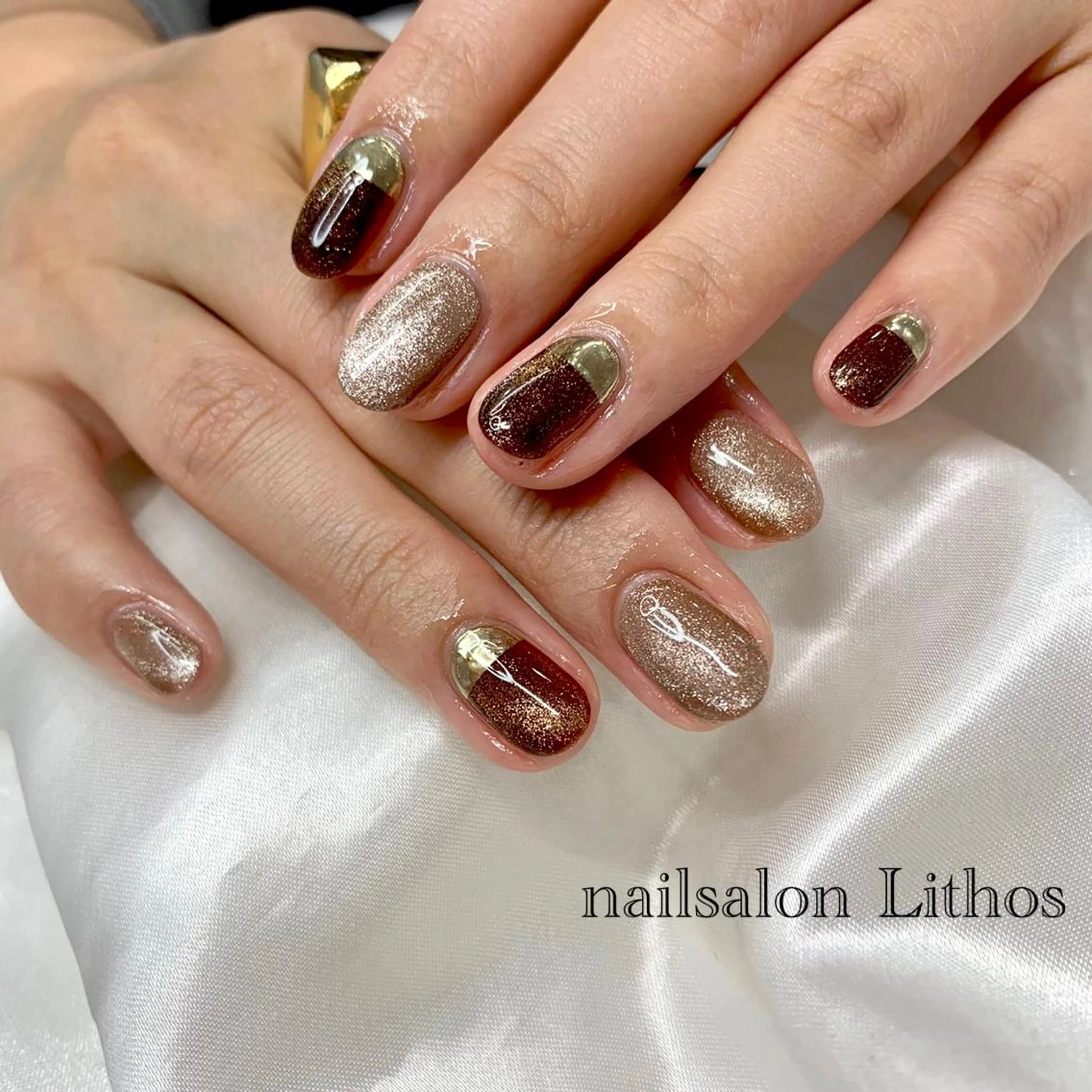 ネイル キラキラネイル ハンドネイル nailsalon Lithos所属・nailsalon Recontreのネイルデザイン