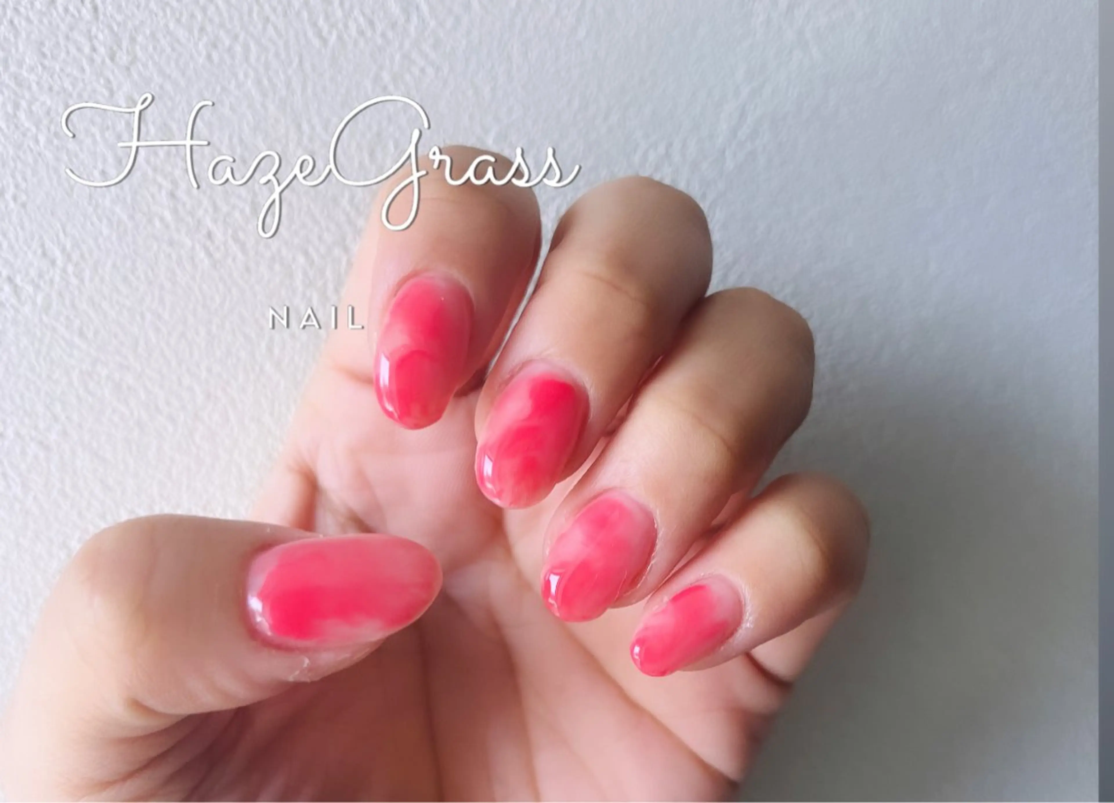 ネイル ニュアンスネイル ピンク ハンドネイル HazeGrass NAILのネイルデザイン
