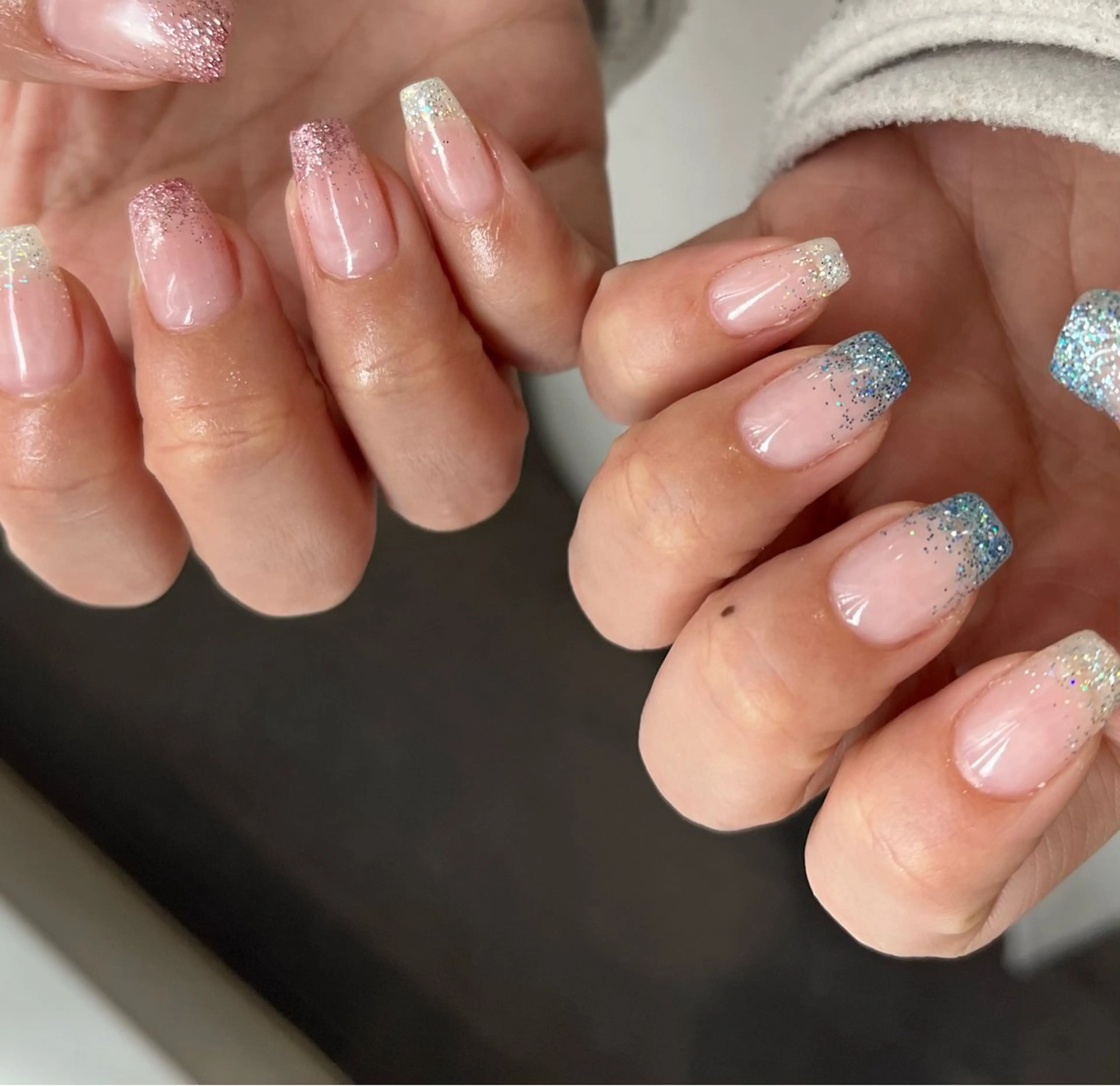 ネイル ラメ(グリッター) ラメグラデーション ハンドネイル Yarm As Etelのネイルデザイン