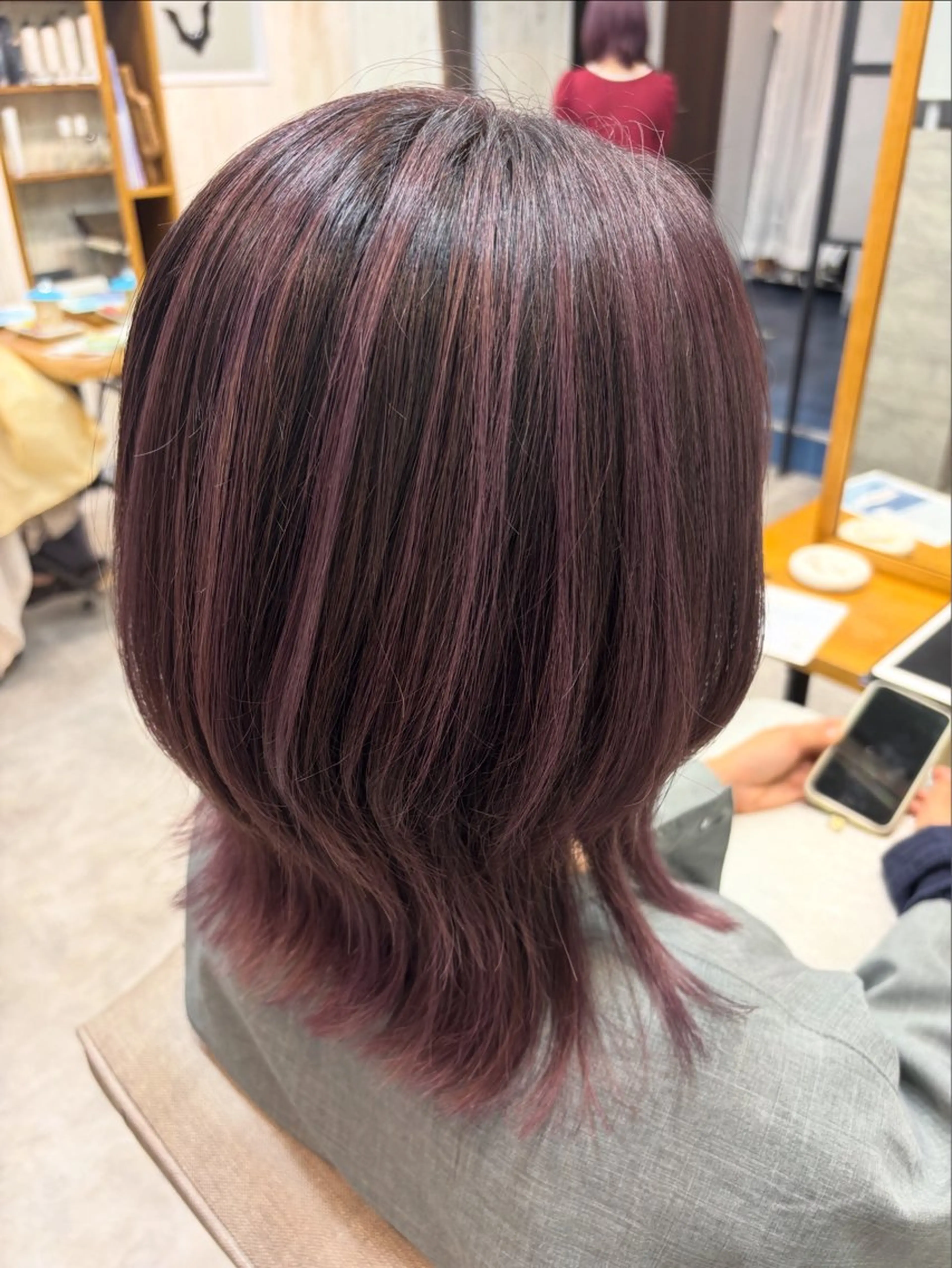 ミディアム カット ヘアカラー トリートメント 髪質改善🍀レイヤー 髙橋青心奏のヘアスタイル