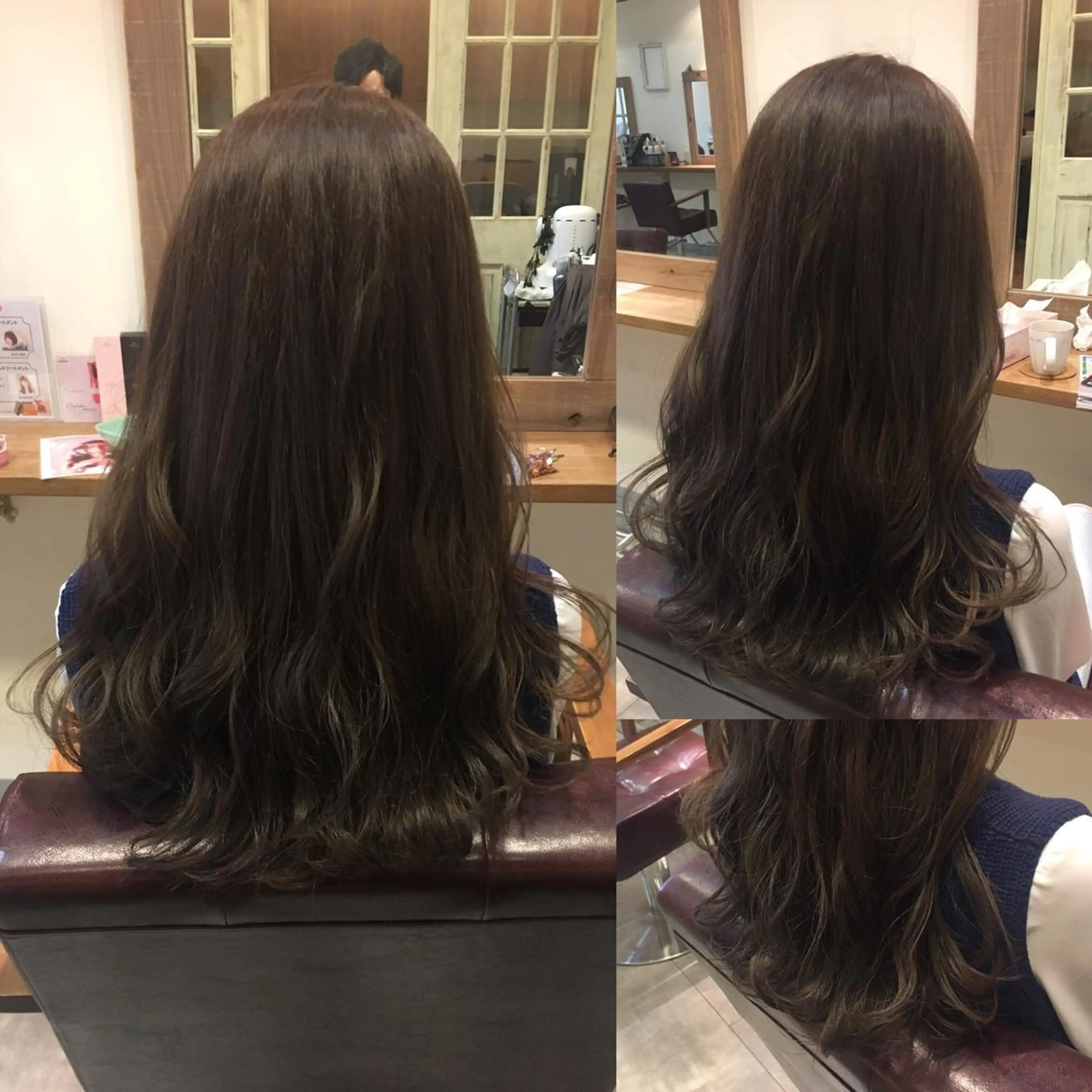 ロング カラー アッシュ ベージュカラー イルミナカラー hair salon Ranun髪質改善のヘアスタイル