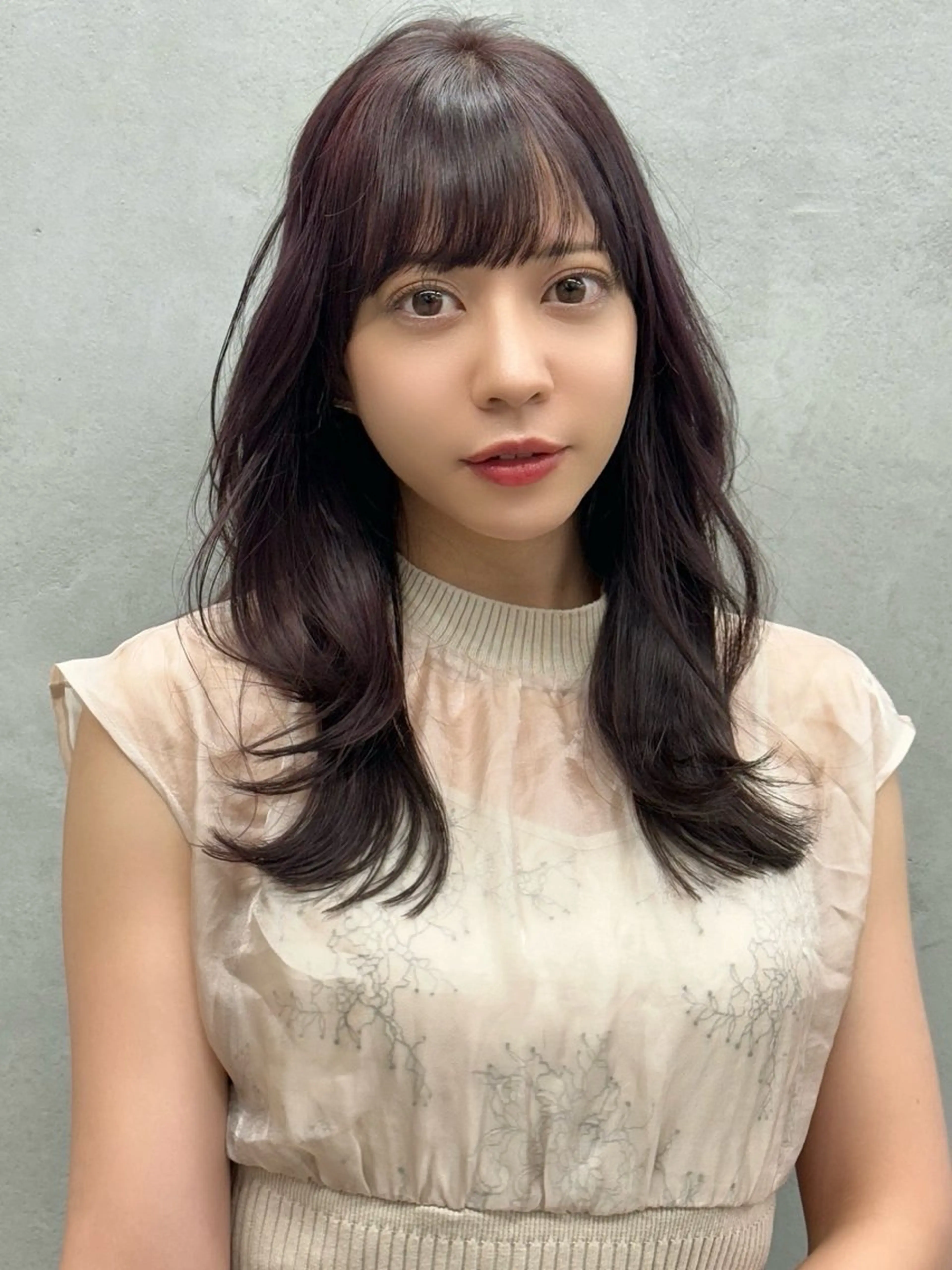 セミロング カット ヘアカラー トリートメント ブリーチダブルカラー ハイライト/山本喜熙のヘアスタイル