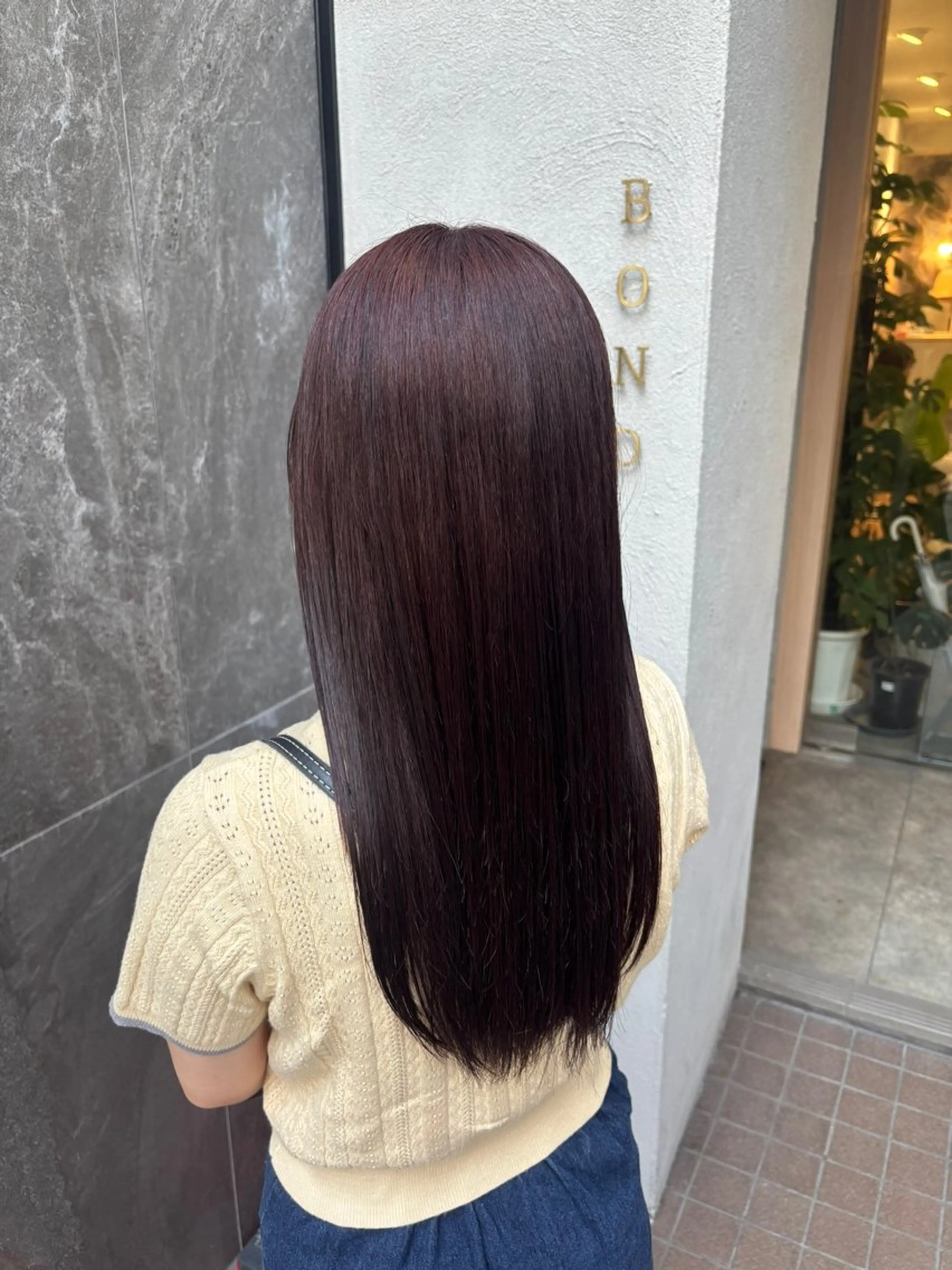 ロング カラー ブラウンカラー ピンクカラー ピンクブラウン 石原 望来のヘアスタイル