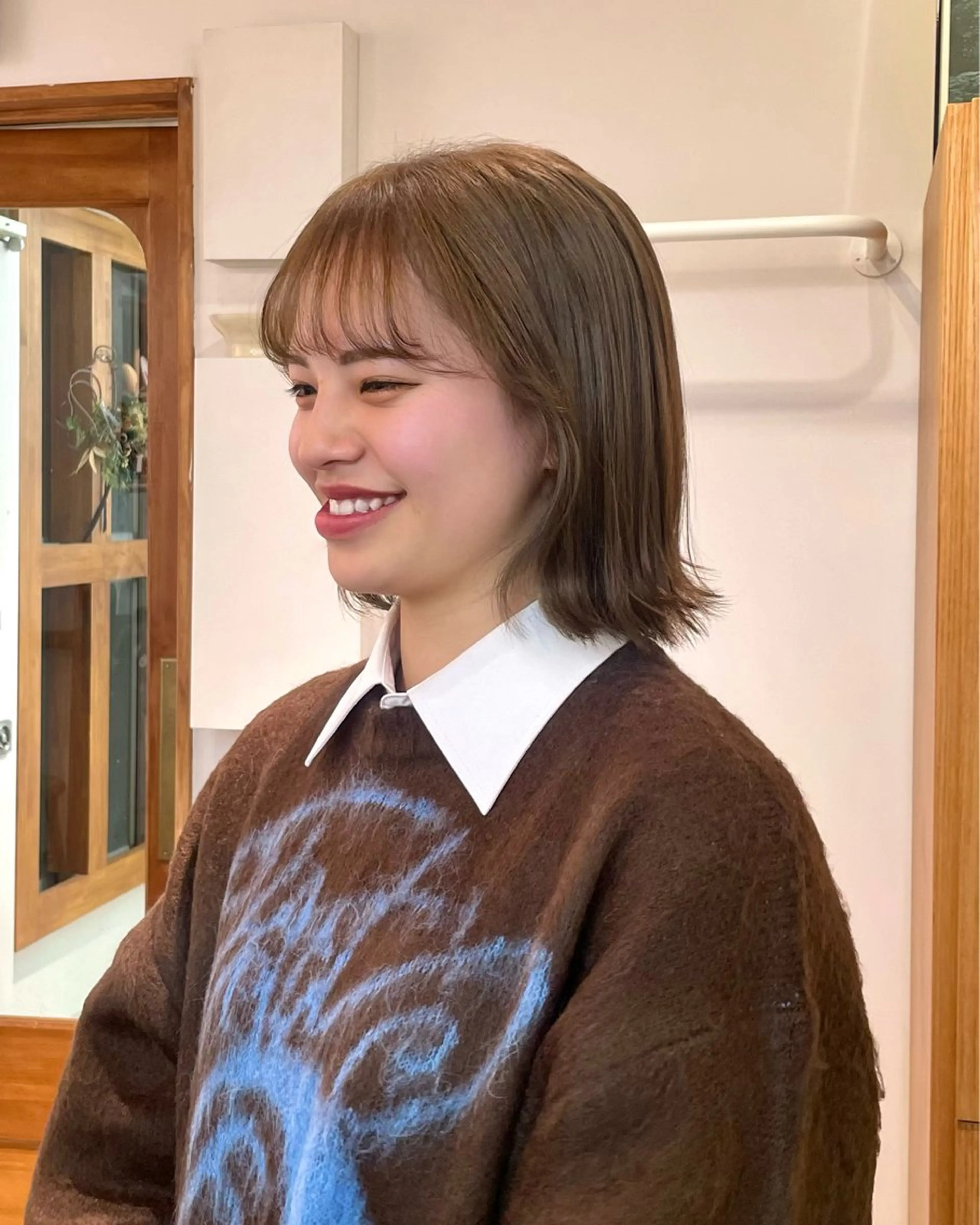 ミディアム カラー ベージュカラー イルミナカラー ENIEN MAKE’S 立川所属・ミカ💫/パーマ/ ニュアンスパーマのヘアスタイル