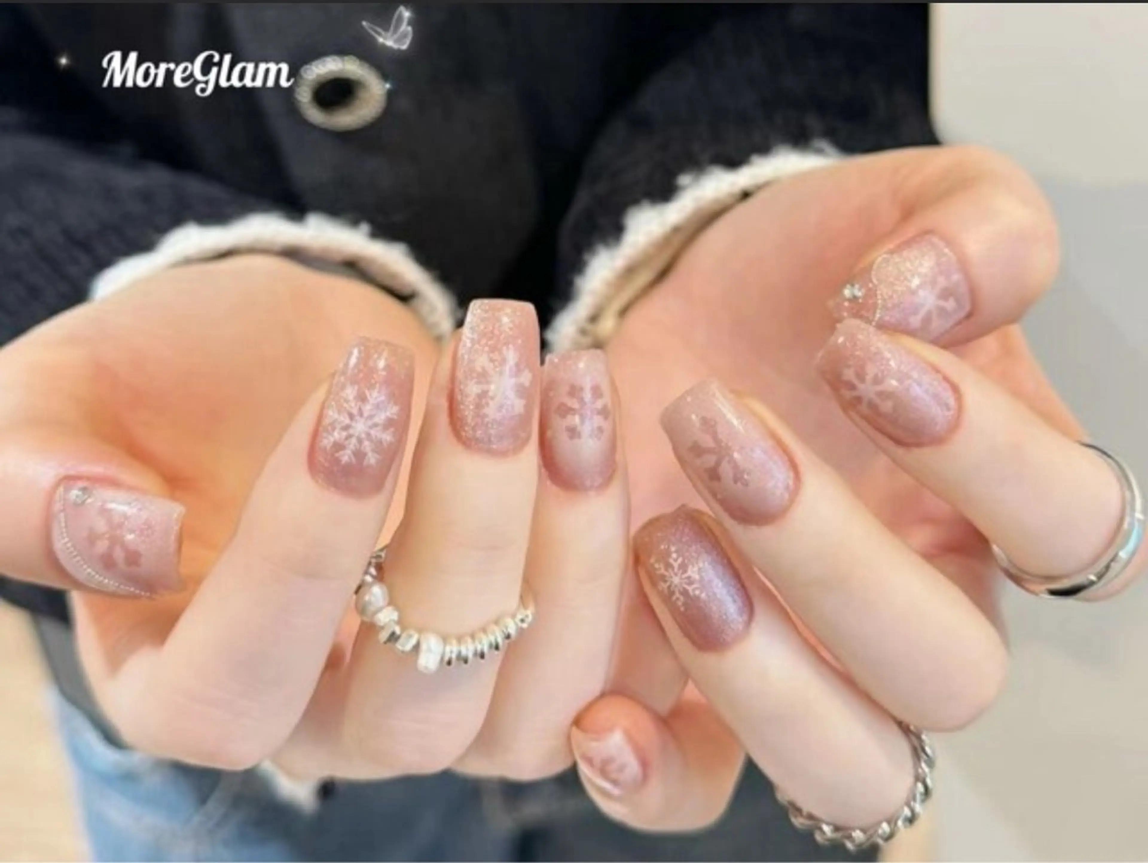 ＊冬限定デザイン＊雪の結晶ネイル/60分内持ち込み可／定額コース5980の写真