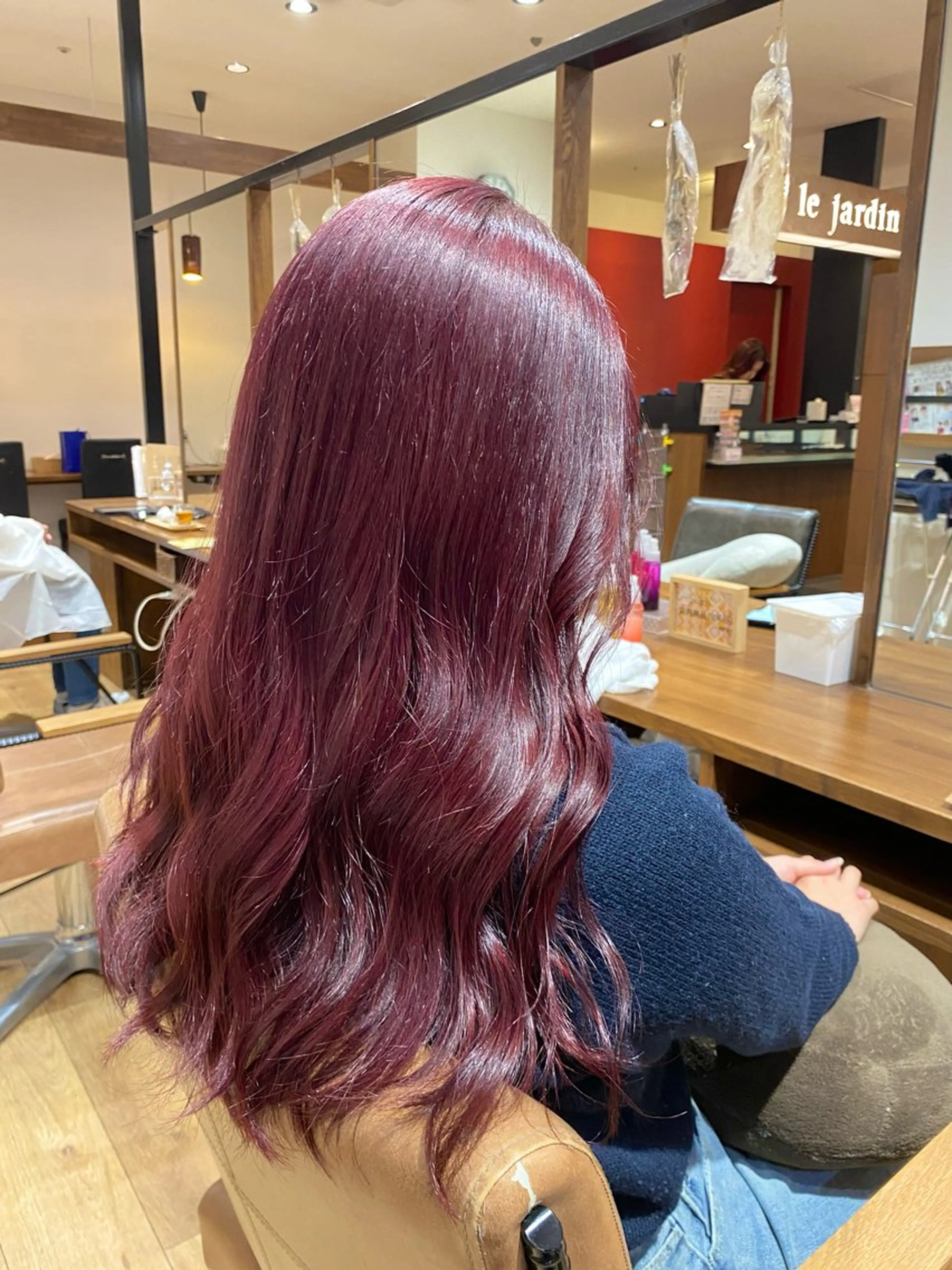 ロング カラー ダブルカラー レッドカラー ヘアカラー 暖色系カラー まおのヘアスタイル