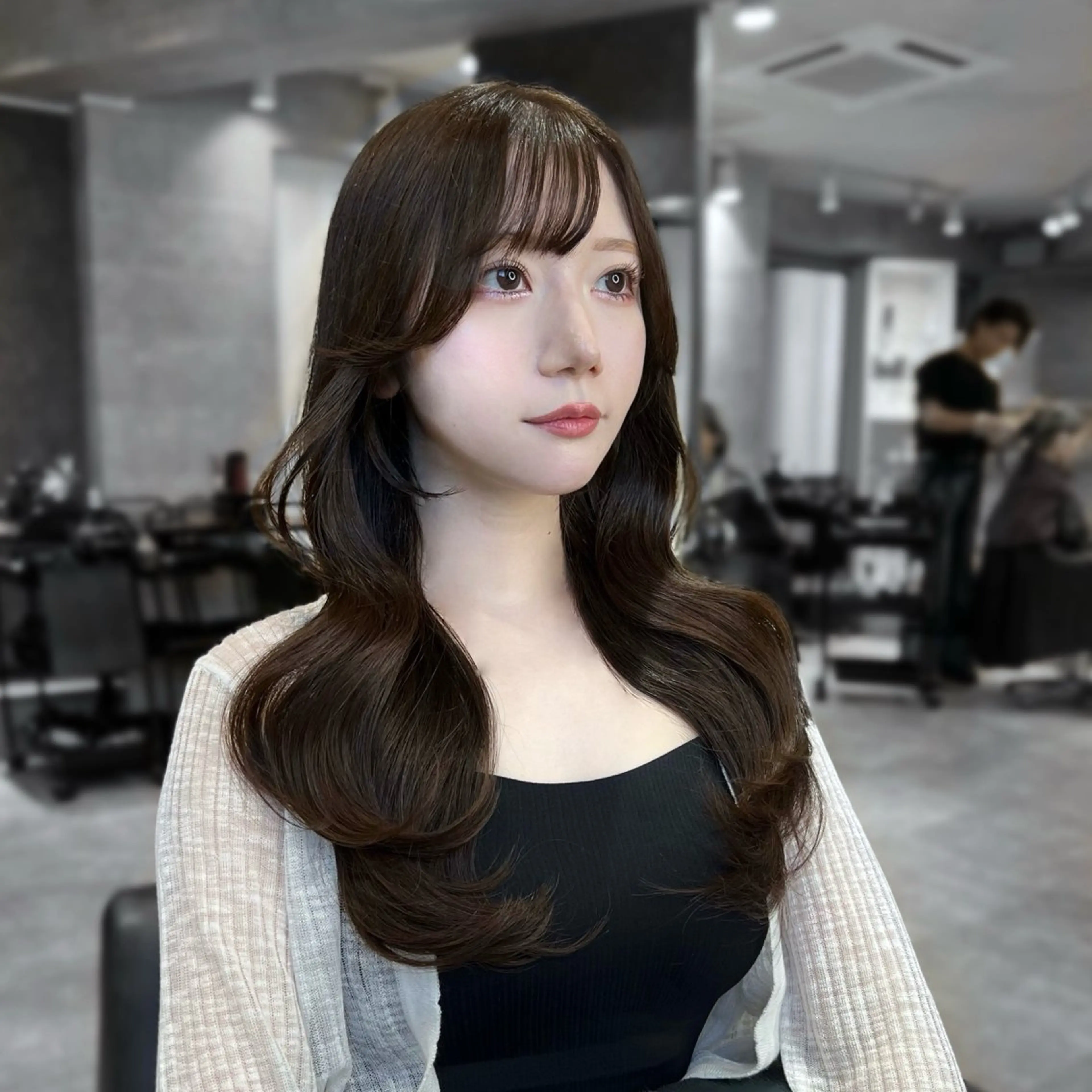 ロング ヘアアレンジ 韓国風ヘア レイヤーカット トリートメント ワンホンレイヤー 🏅韓国ヘア/新宿/ レイヤー/KSukeのヘアスタイル