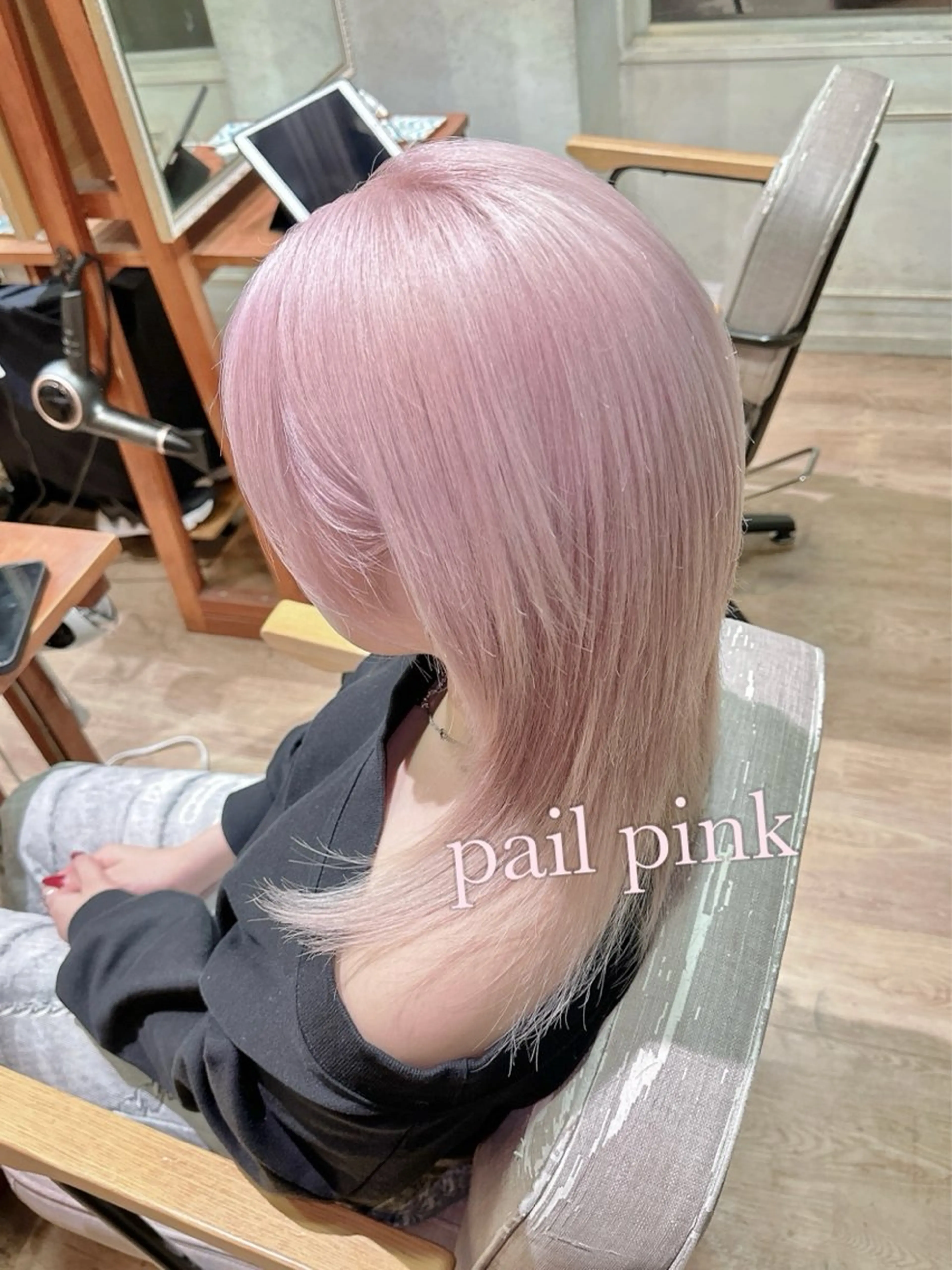 ミディアム カラー ブリーチ 透明感カラー ピンクカラー ケアブリーチ 髪質改善/池袋のヘアスタイル