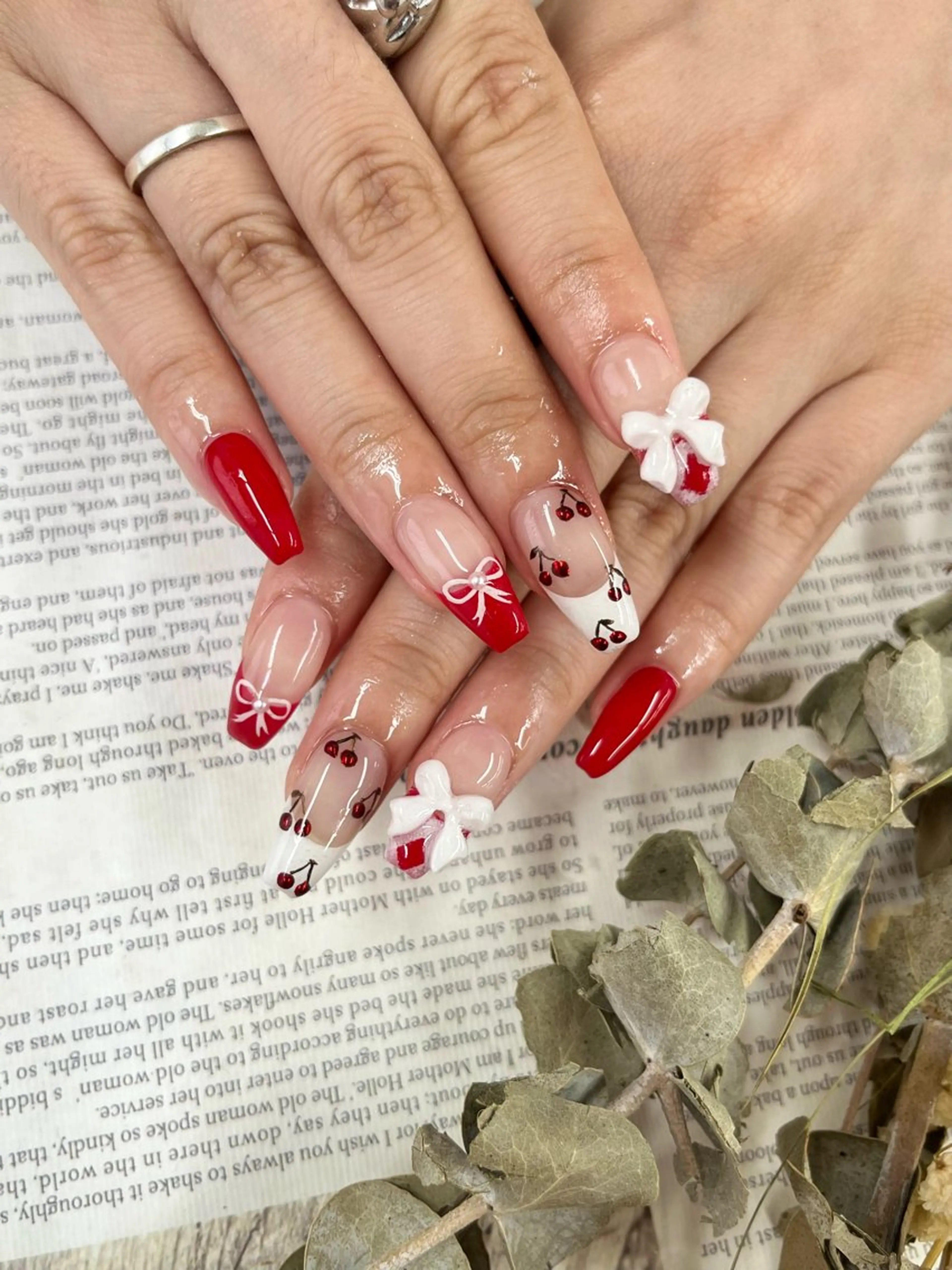 ネイル リボン ハンドネイル Basic町田本店 Suzunaのネイルデザイン