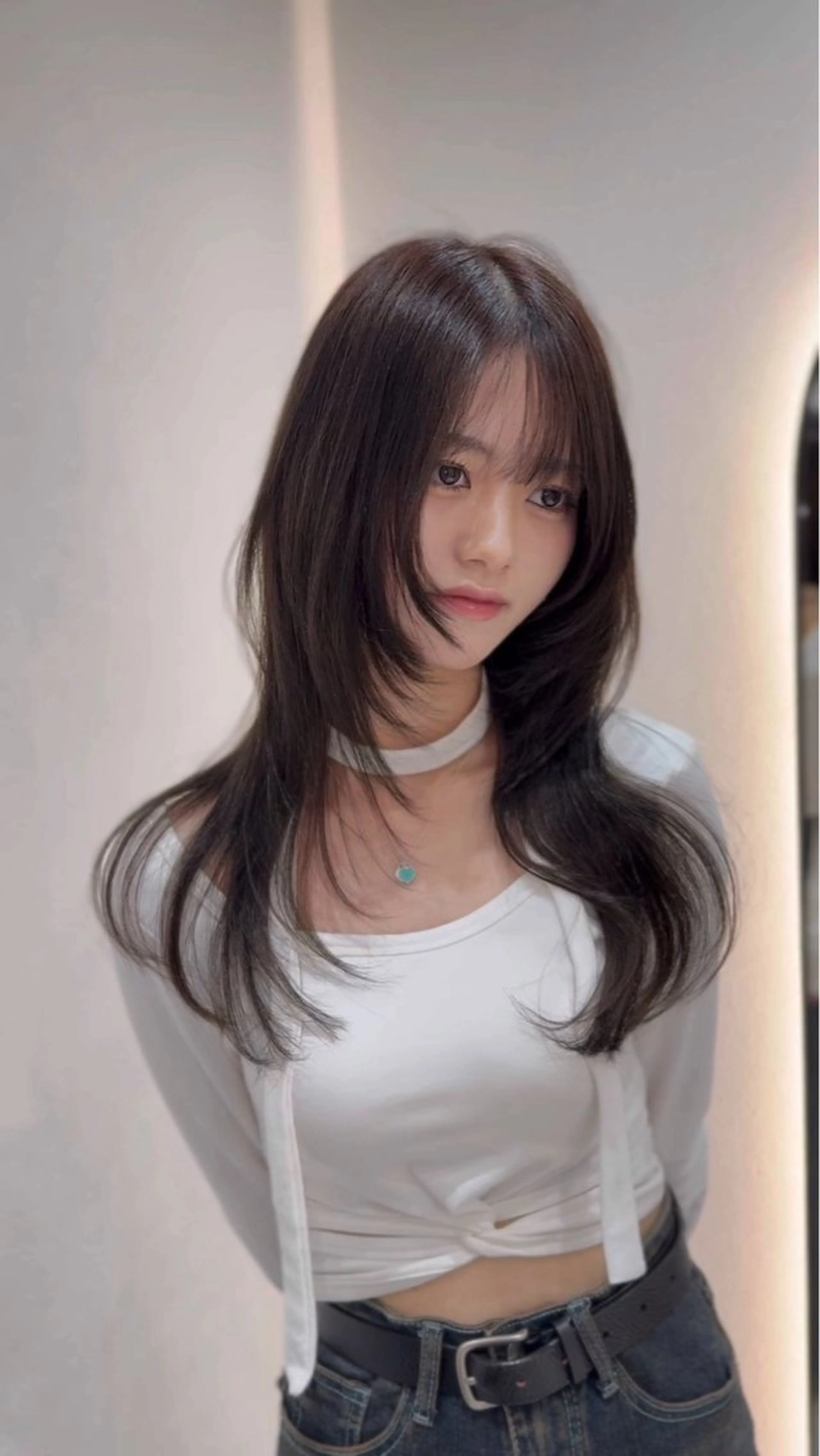 ロング カット ヘアカラー トリートメント 韓国ヘア🩶侑矢 艶髪透明感/福岡のヘアスタイル