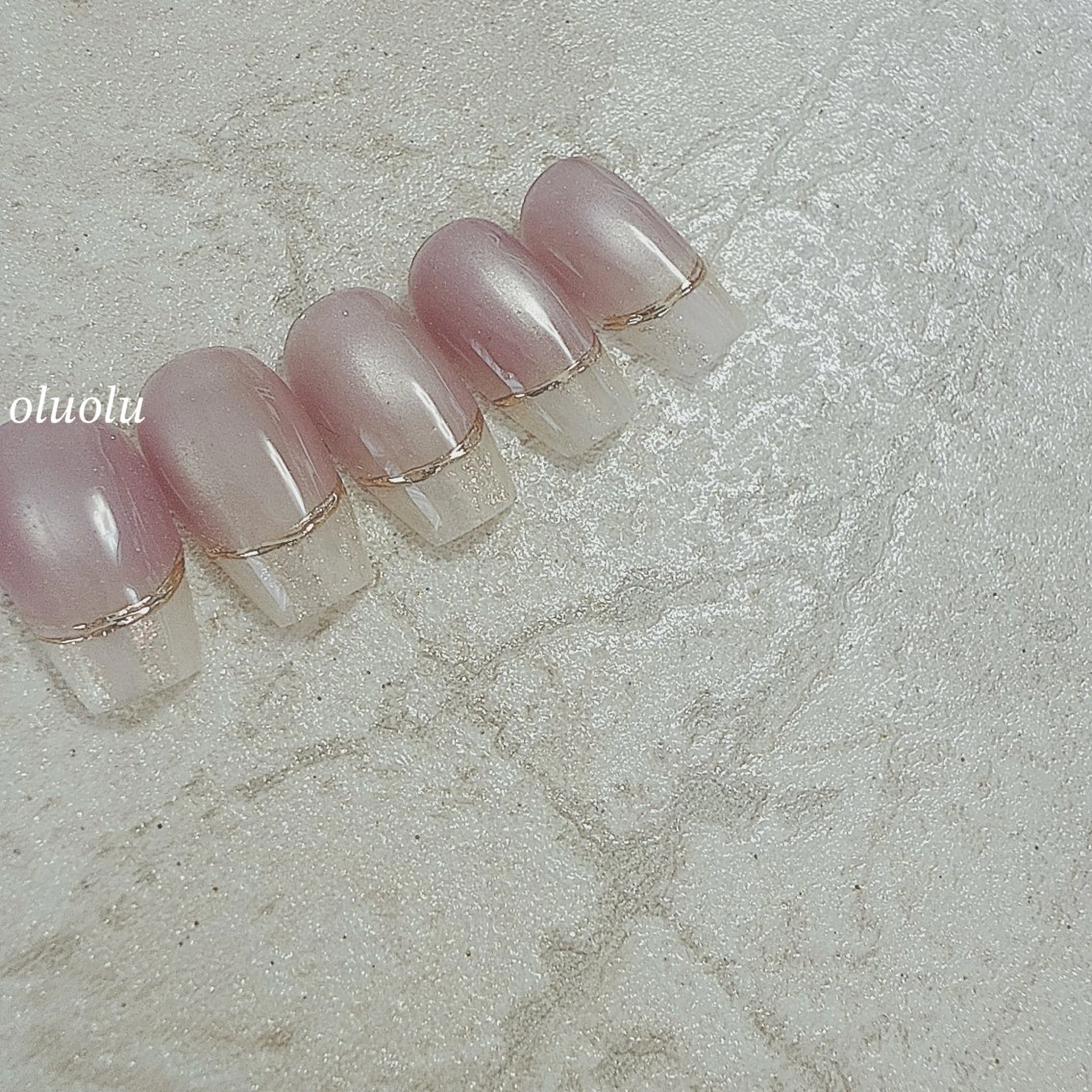 ネイル マグネットネイル ピンク ハンドネイル 大村 紬華のネイルデザイン