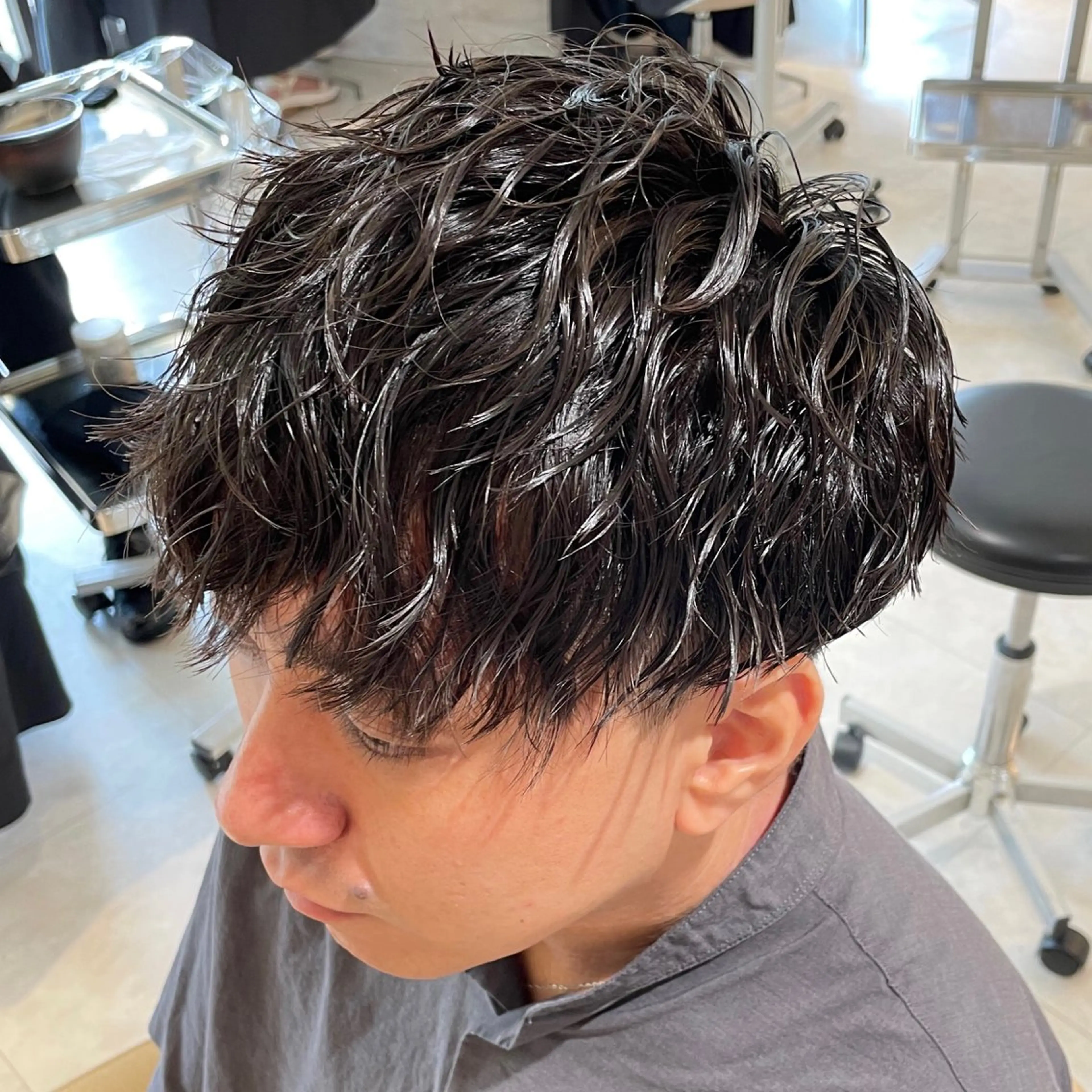 ショート パーマ メンズ メンズパーマ ツイストスパイラルパーマ スパイラルパーマ メンズ専門美容師✂︎ 大庭勝己のヘアスタイル
