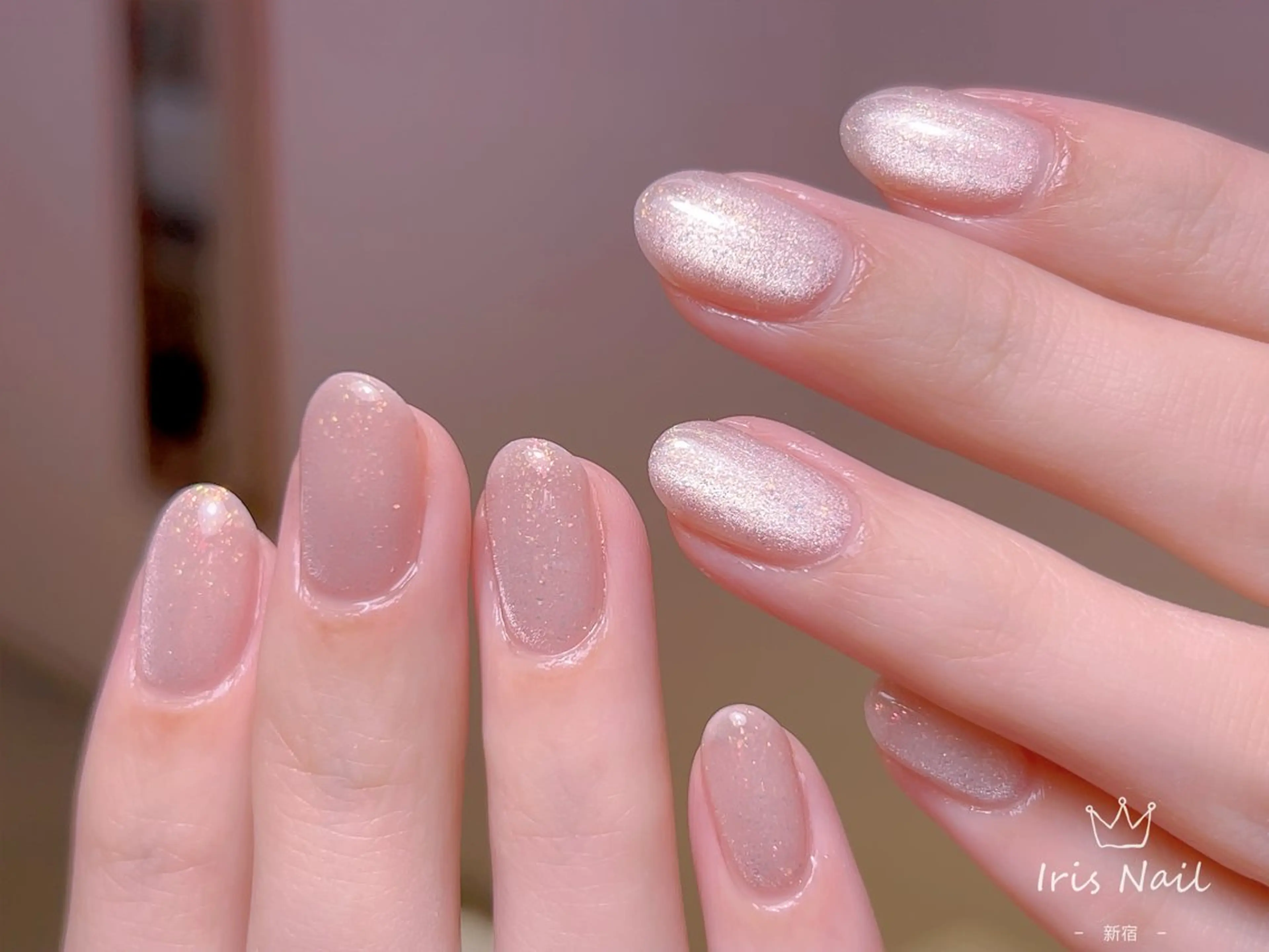 ネイル フレンチネイル ジェルネイル グラデーション 韓国ネイル マグネットネイル ハンドネイル 【長さ出し】 IRIS NAILのネイルデザイン