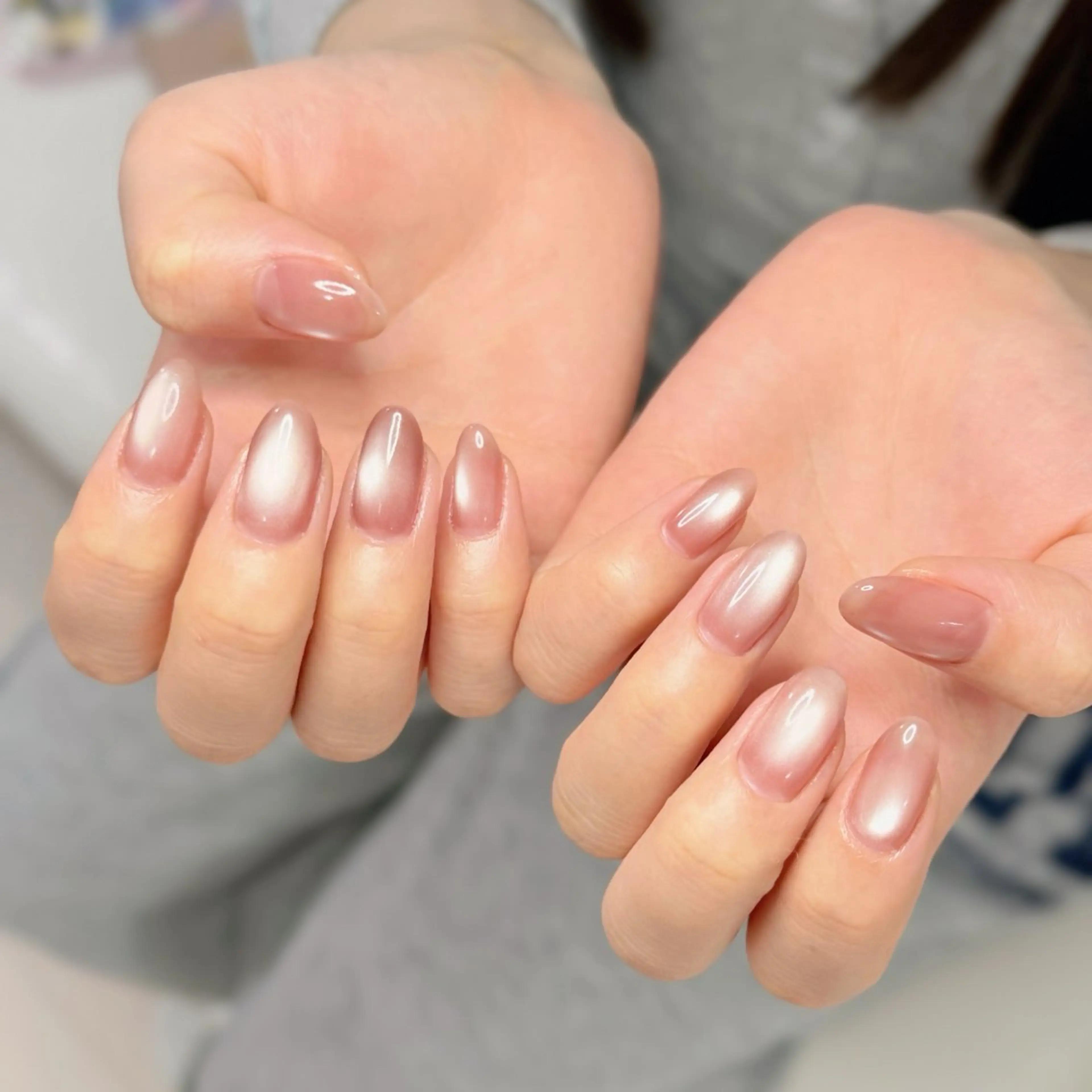 ネイル アートネイル オーロラネイル チークネイル フレンチネイル ガラスフレンチ 🎀🎀YooLi Nail Salonのネイルデザイン