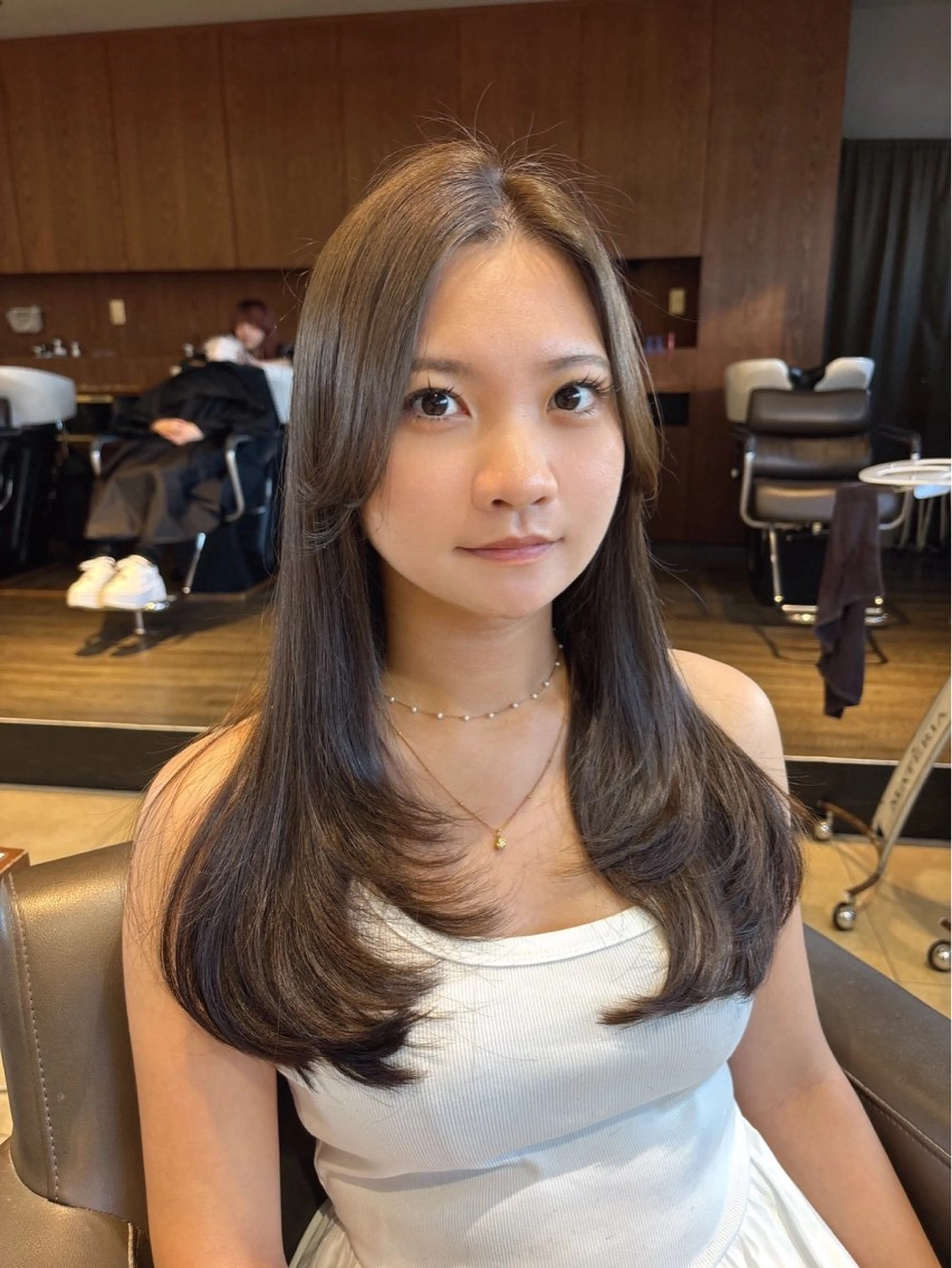 ロング カラー ブリーチ ダブルカラー ブリーチなしカラー 髪質改善 韓国風ヘア カット ヘアカラー トリートメント Maison Annex【心斎橋/レイヤーカット/ブリーチなしダブルカラー/髪質改善カラー】所属・レイヤーカット/ 心斎橋　MACOのヘアスタイル