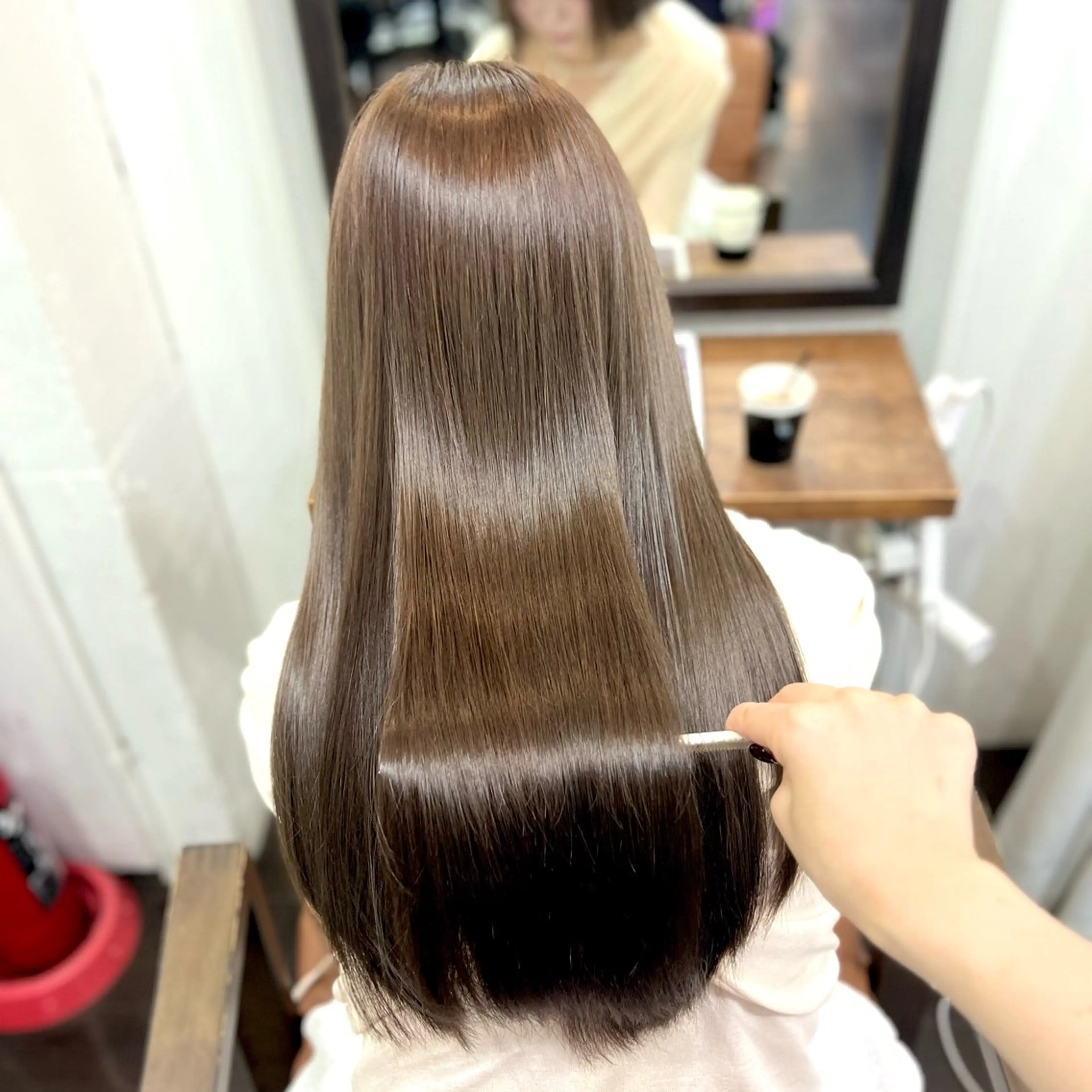 ロング カラー グレージュ オリーブグレージュ オリーブグレー 髪質改善 似合わせレイヤー / 栄 / はるな🌼のヘアスタイル