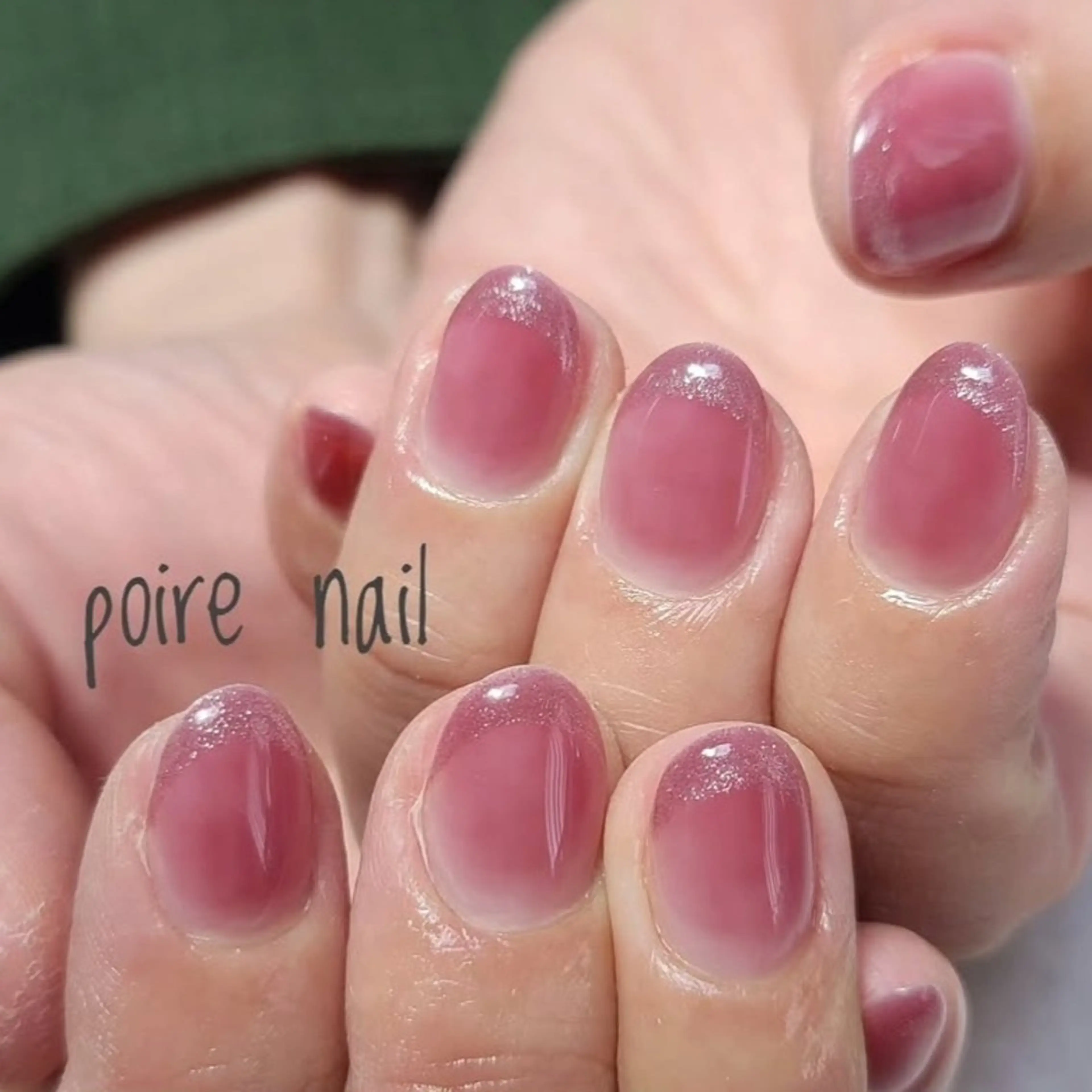 ネイル チークネイル フレンチネイル ラメ(グリッター) ハンドネイル ポワールネイル ともみのネイルデザイン