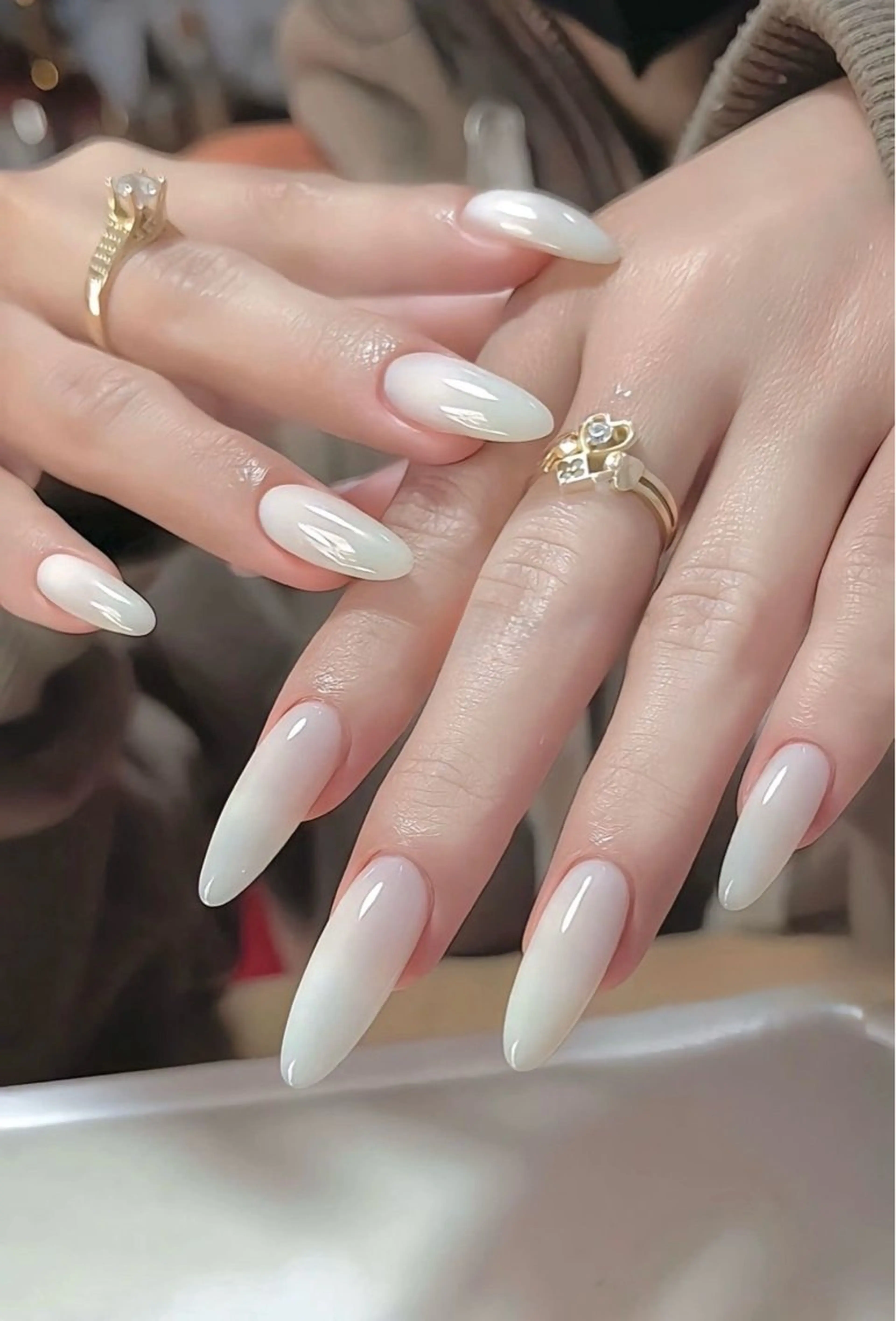 ネイル 長さ出し フレンチネイル グラデーション 卒業式 マグネットネイル ハンドネイル MIHANA NAILのネイルデザイン