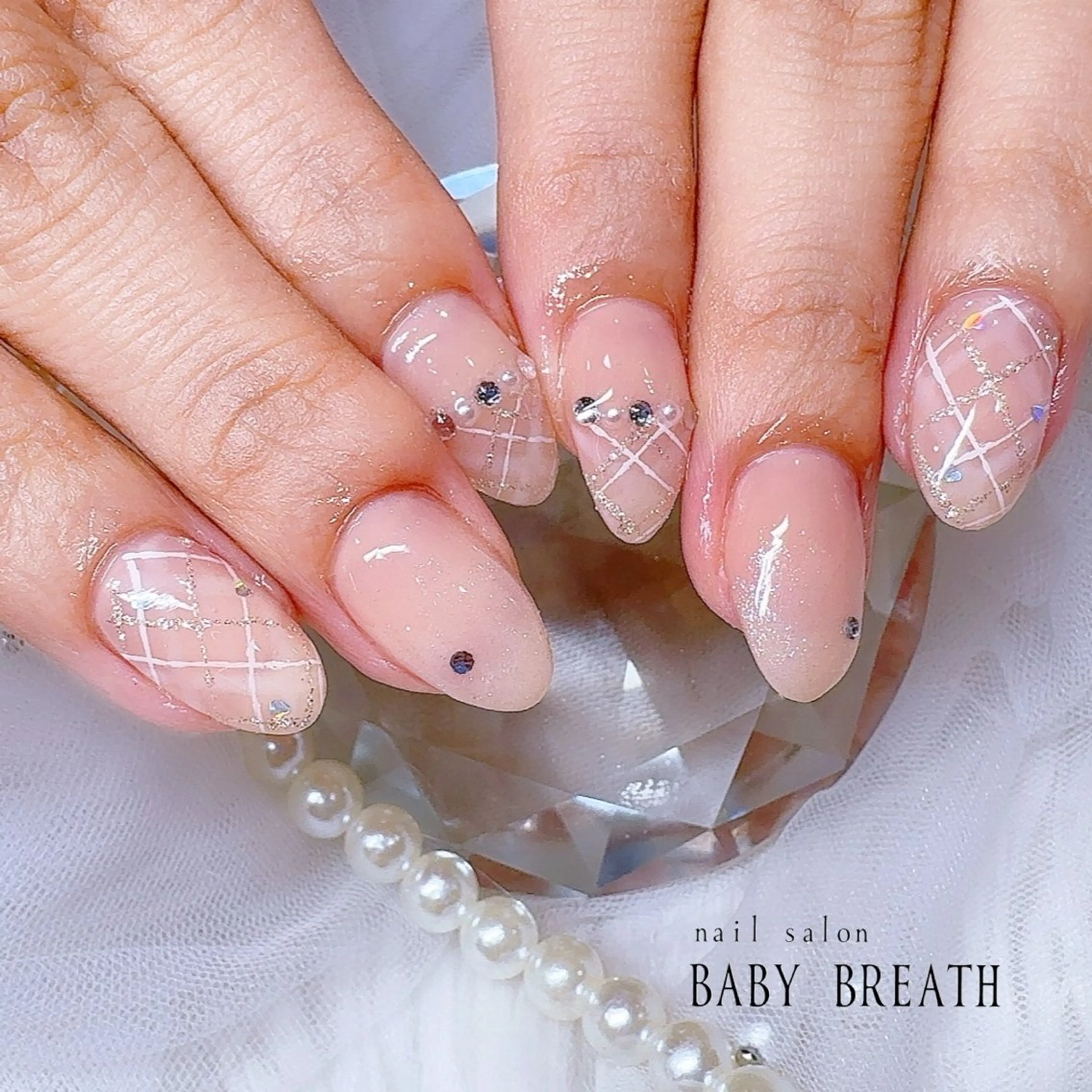 ネイル アートネイル フラッシュネイル フットネイル グラデーション ラメ(グリッター) ハンドネイル BABY  BREATH所属・y natsumiのネイルデザイン