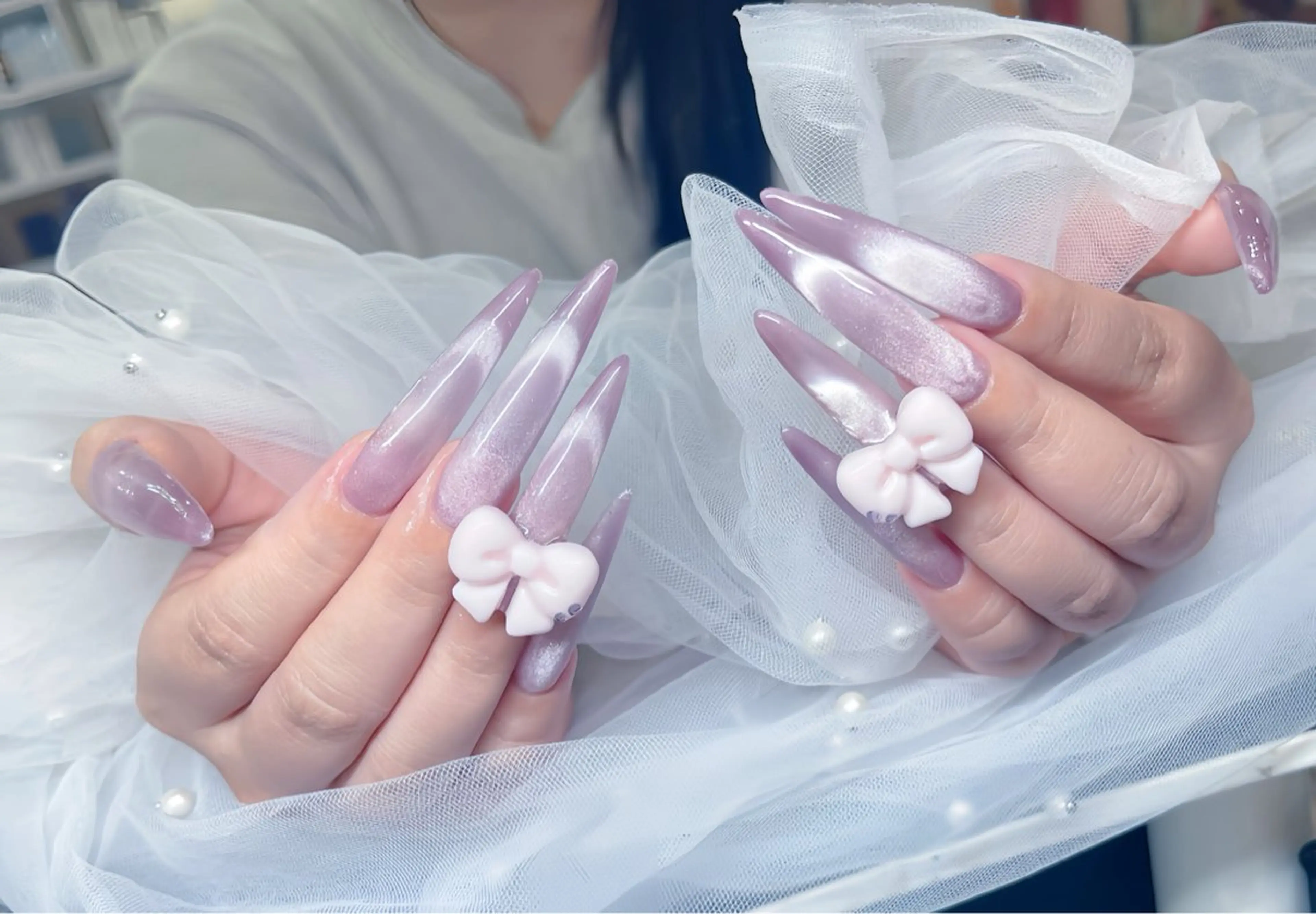 ネイル 長さ出し フレンチネイル 韓国ネイル 持ち込み ワンホンネイル Sora Nail所属・Sora Nailのネイルデザイン