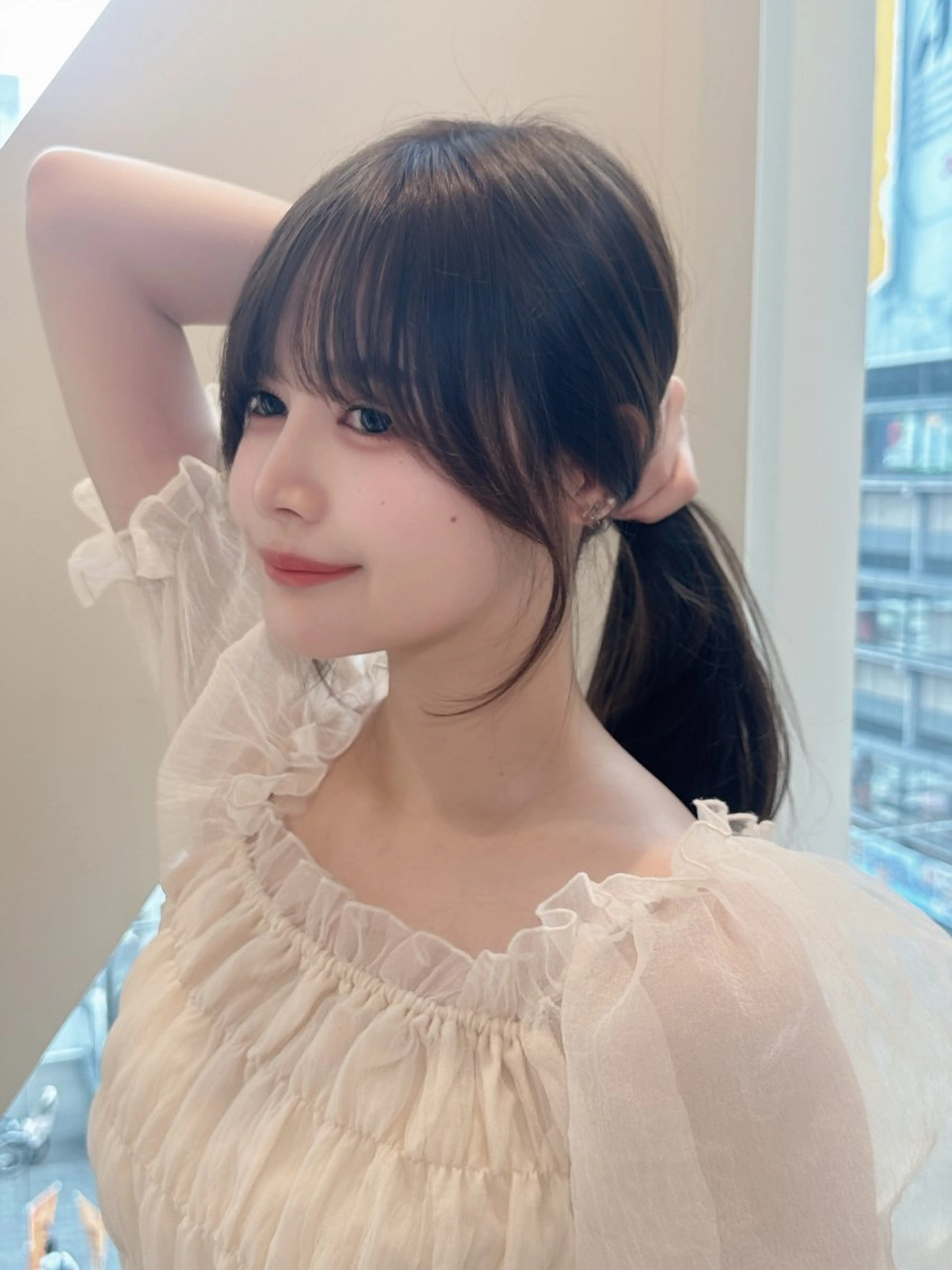 ロング カラー カット ヘアカラー トリートメント ベージュ/インナー カラー🤍Rieのヘアスタイル